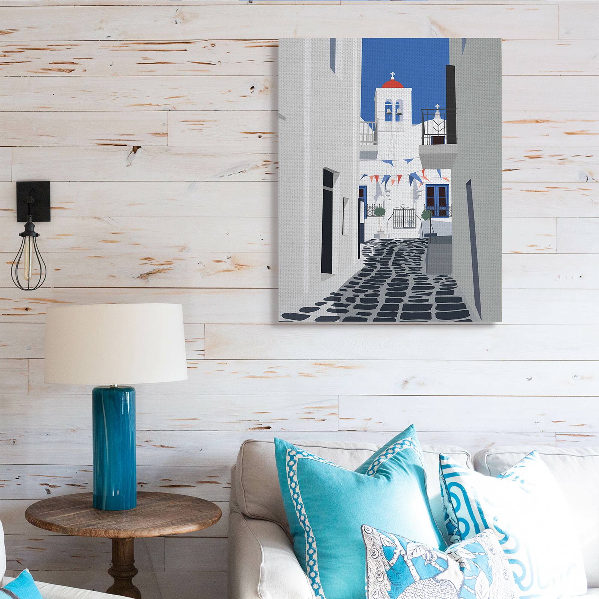 Stupell Industries European Coastal City Street Canvas Wall Art