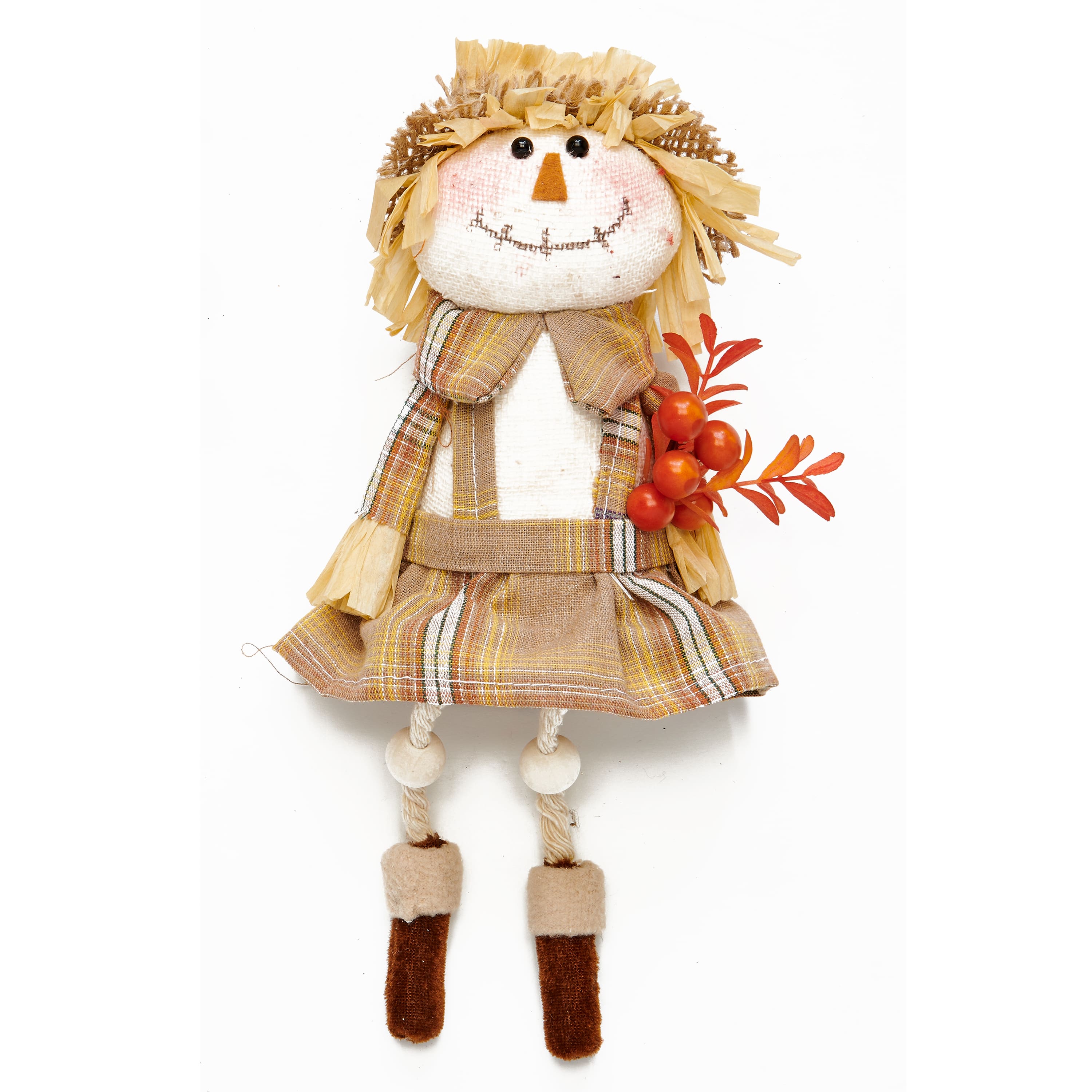 10" Harvest Sitting Girl Scarecrow Figurines, 2ct.