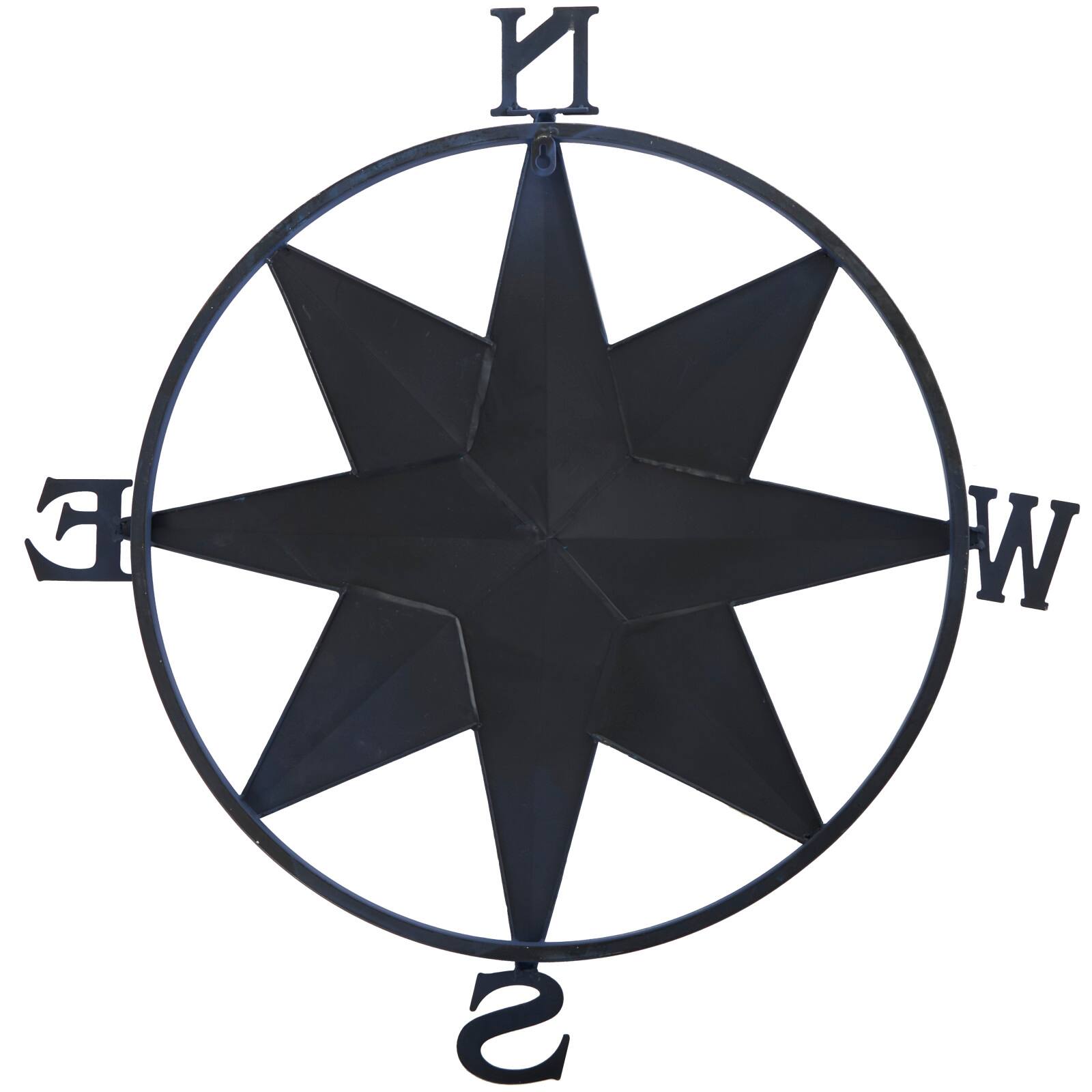 Blue & Cream Distressed Compass Wall Décor