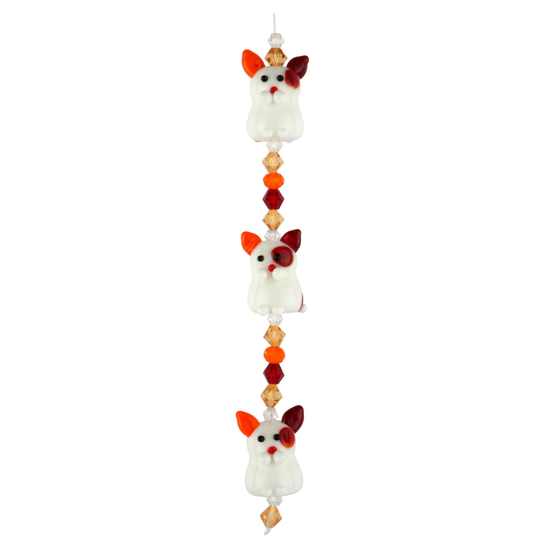 Lampwork Glass Calico Cat Beads by Bead Landing™