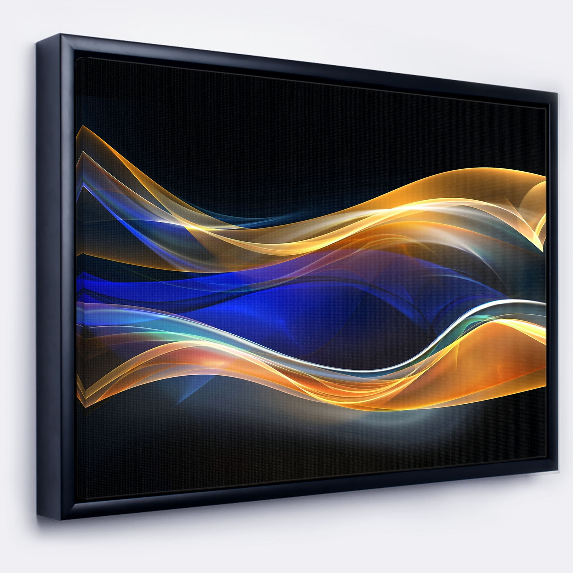 Designart - 3D Gold Blue Wave Design