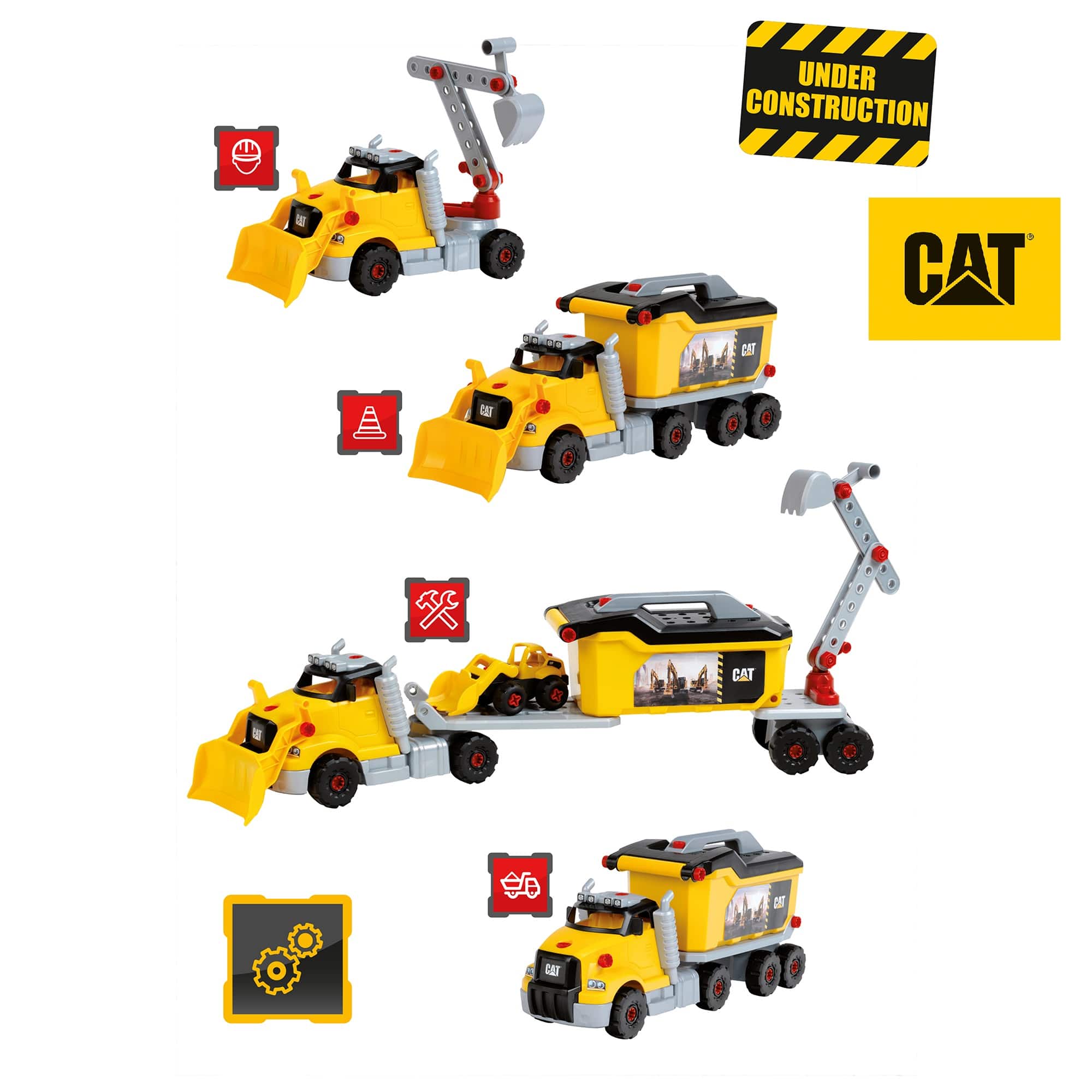Theo Klein CAT® Excavator Tool Truck 4-in-1 Set