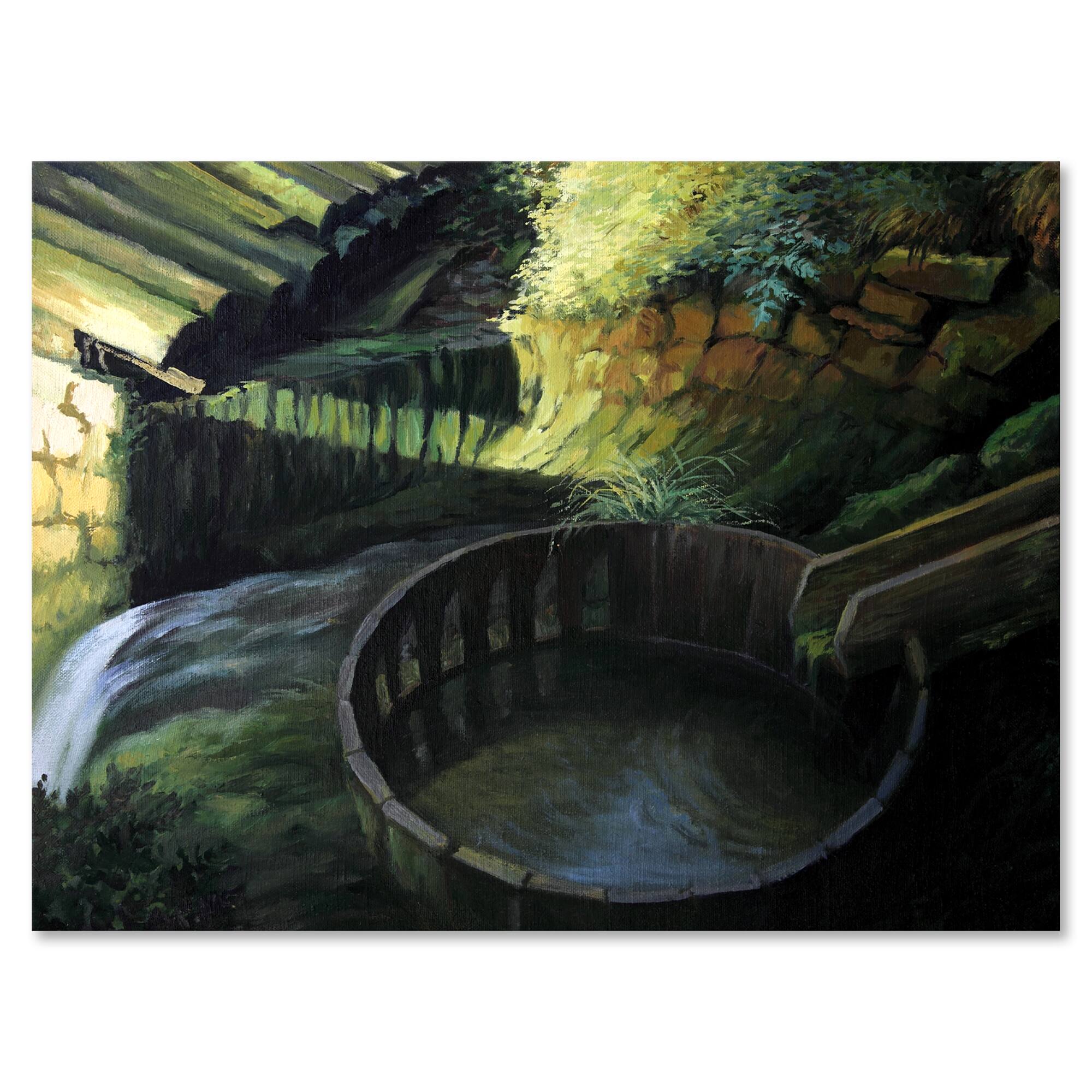 Designart - Old Watermill In Nature Landscape - Lake House Canvas Wall Art Print