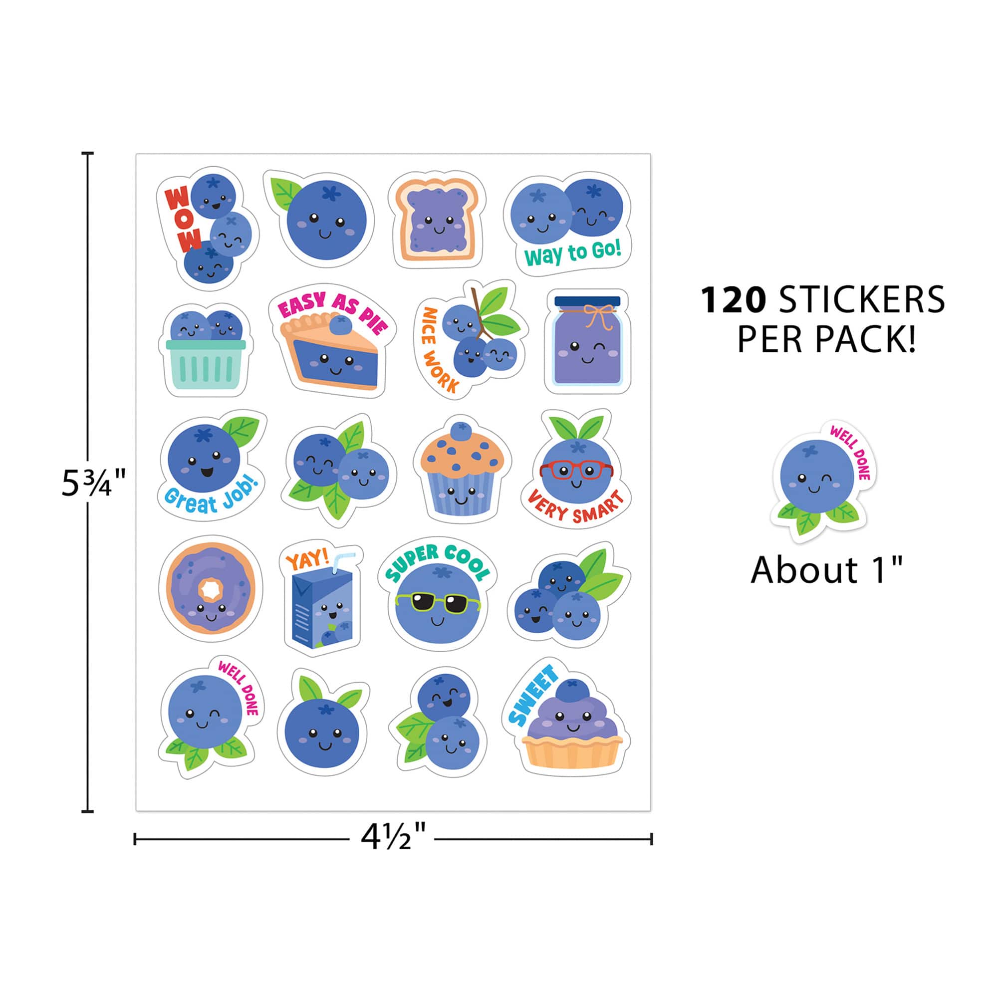 Teacher Created Resources® Blueberry Smelly Stickers, 6 Packs of 120 each