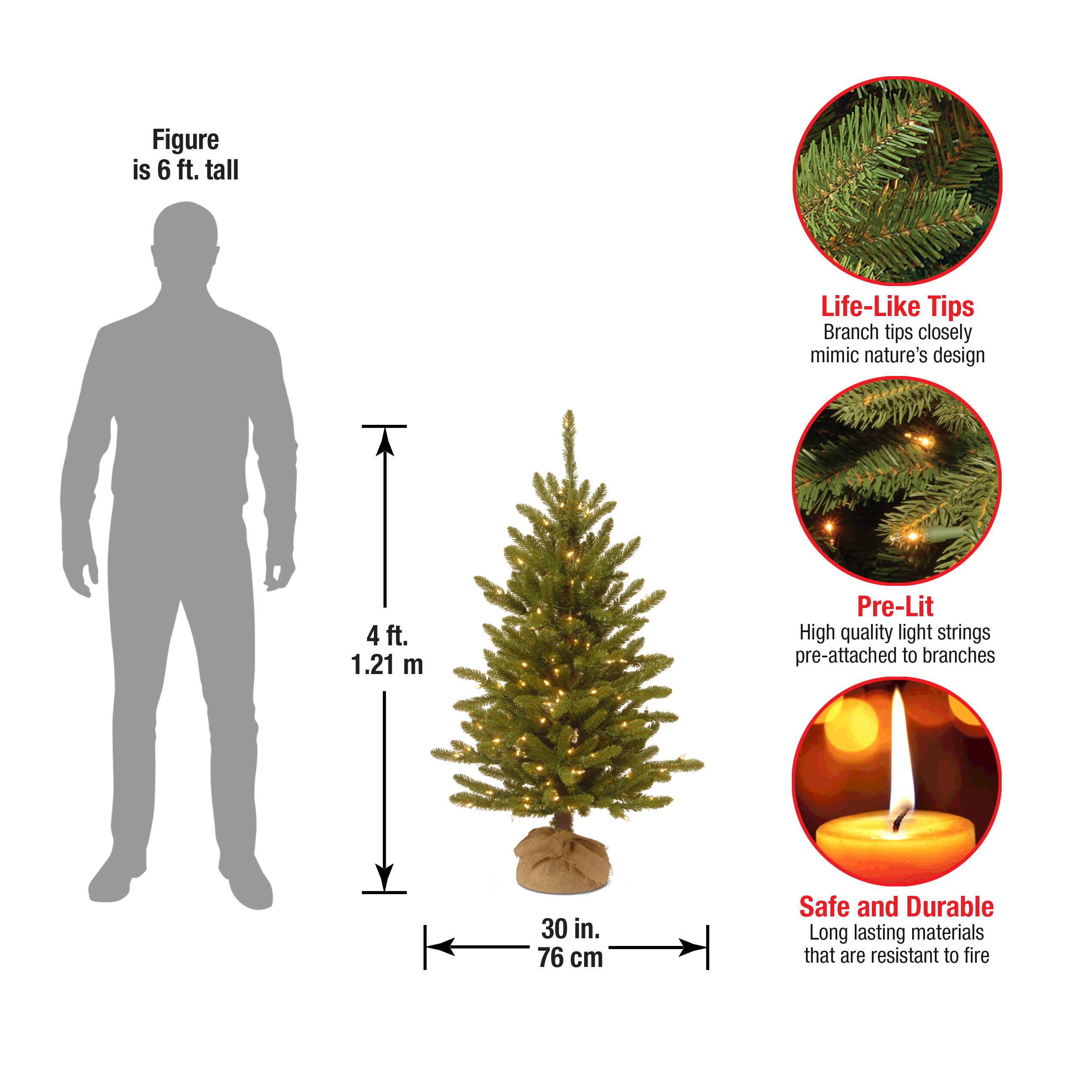 4ft. Pre-Lit Kensington Burlap Entry Tree with Clear Lights