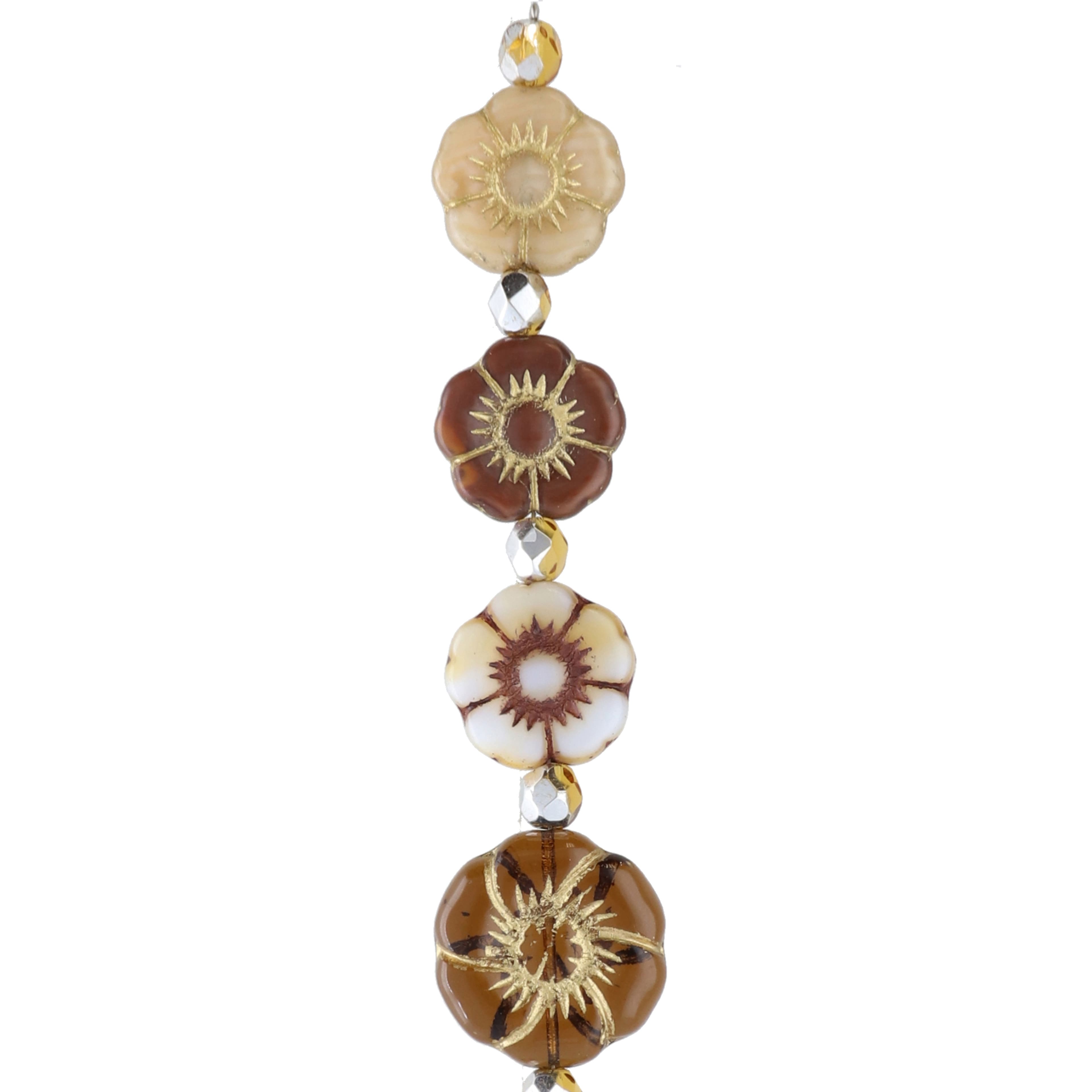 Honey Autumn Czech Glass Flower Bead Mix by Bead Landing™