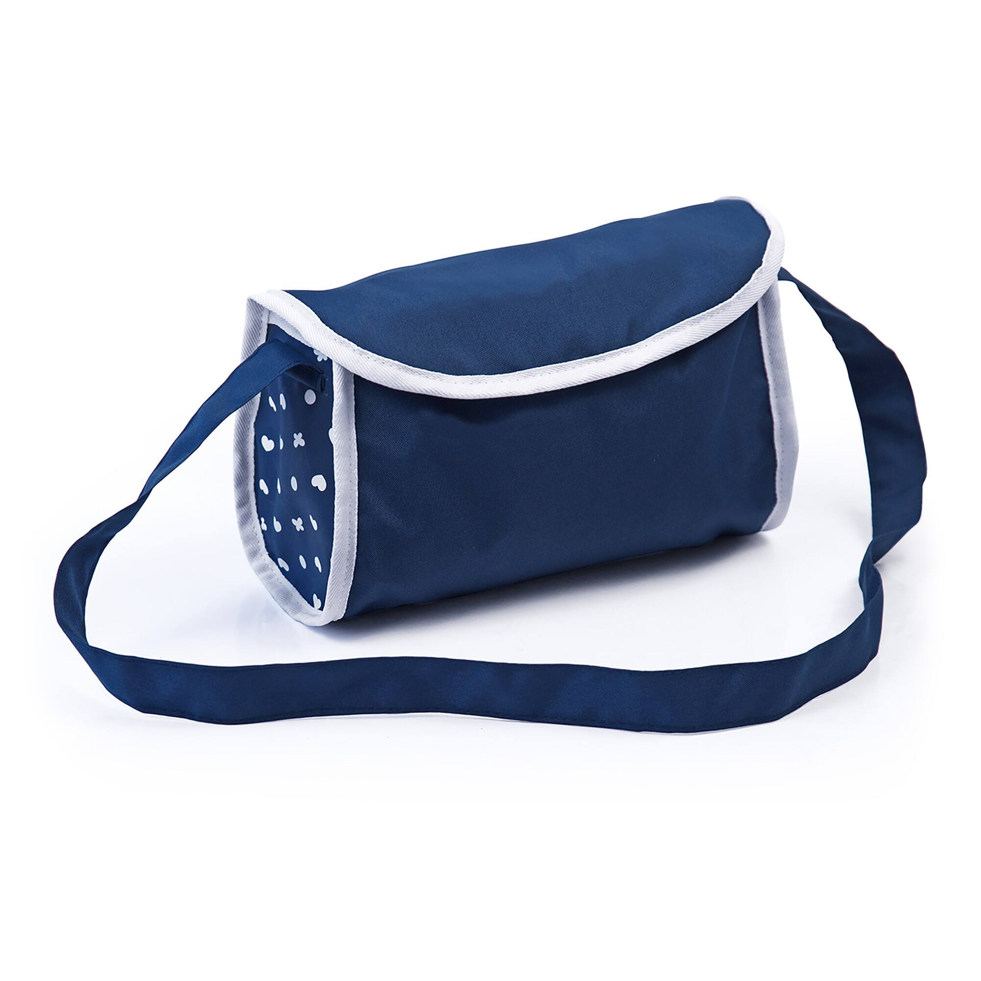 Bayer Design Blue & White Classic Deluxe Doll Pram & Shoulder Bag Set