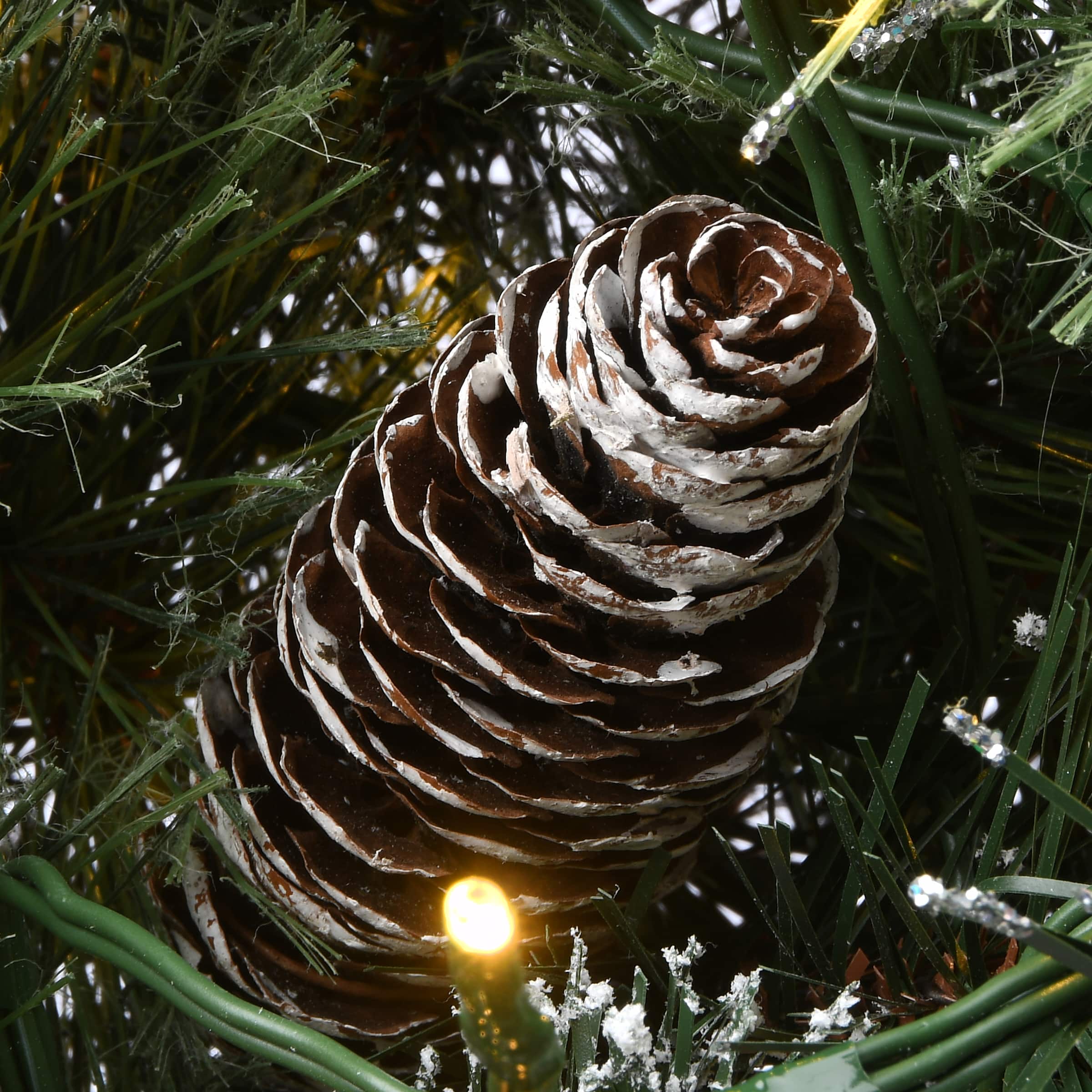 30" LED Cosmic Lights® Glittery Bristle Pine Wreath