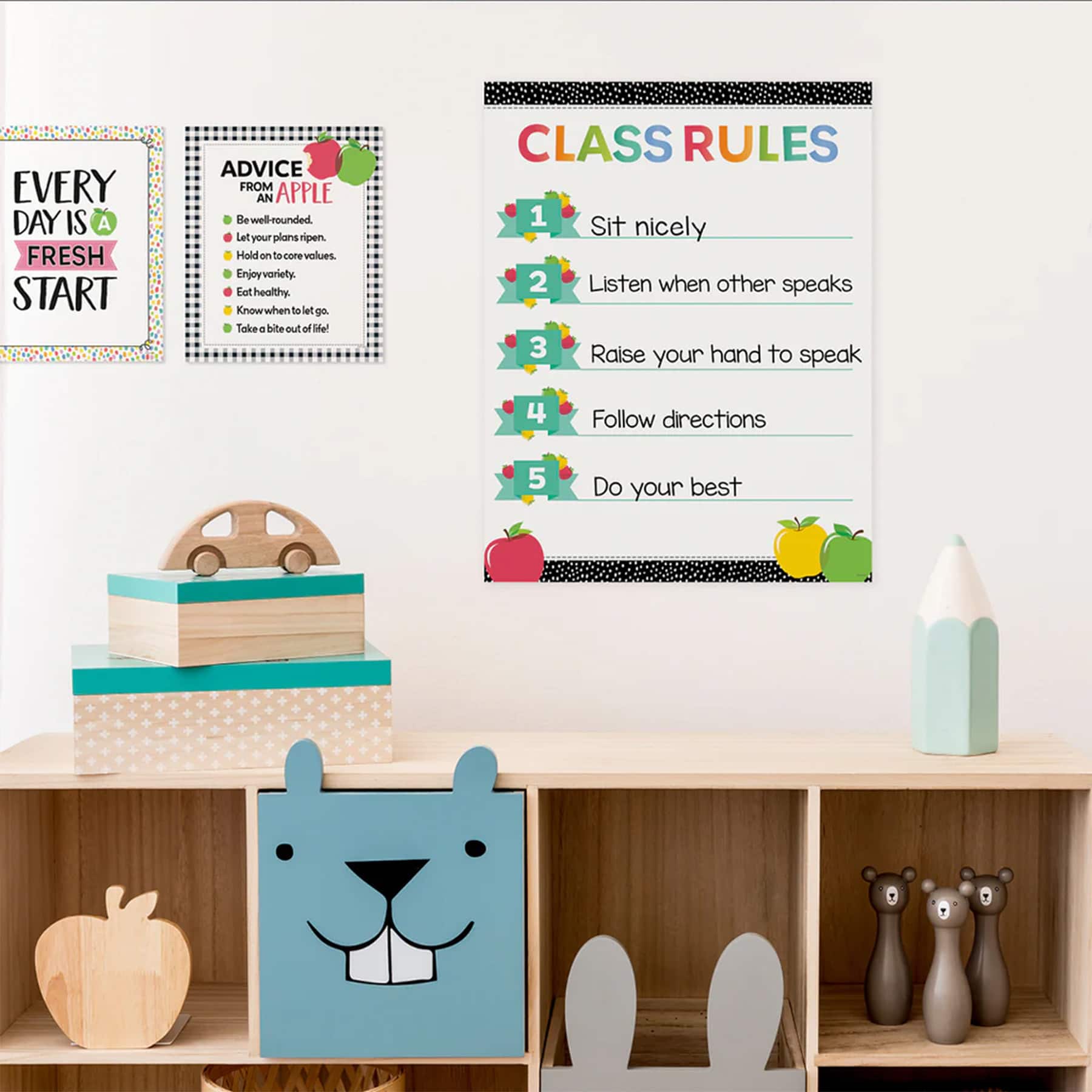 Creative Teaching Press® 17" x 22" Apple Time Classroom Essentials Charts Set