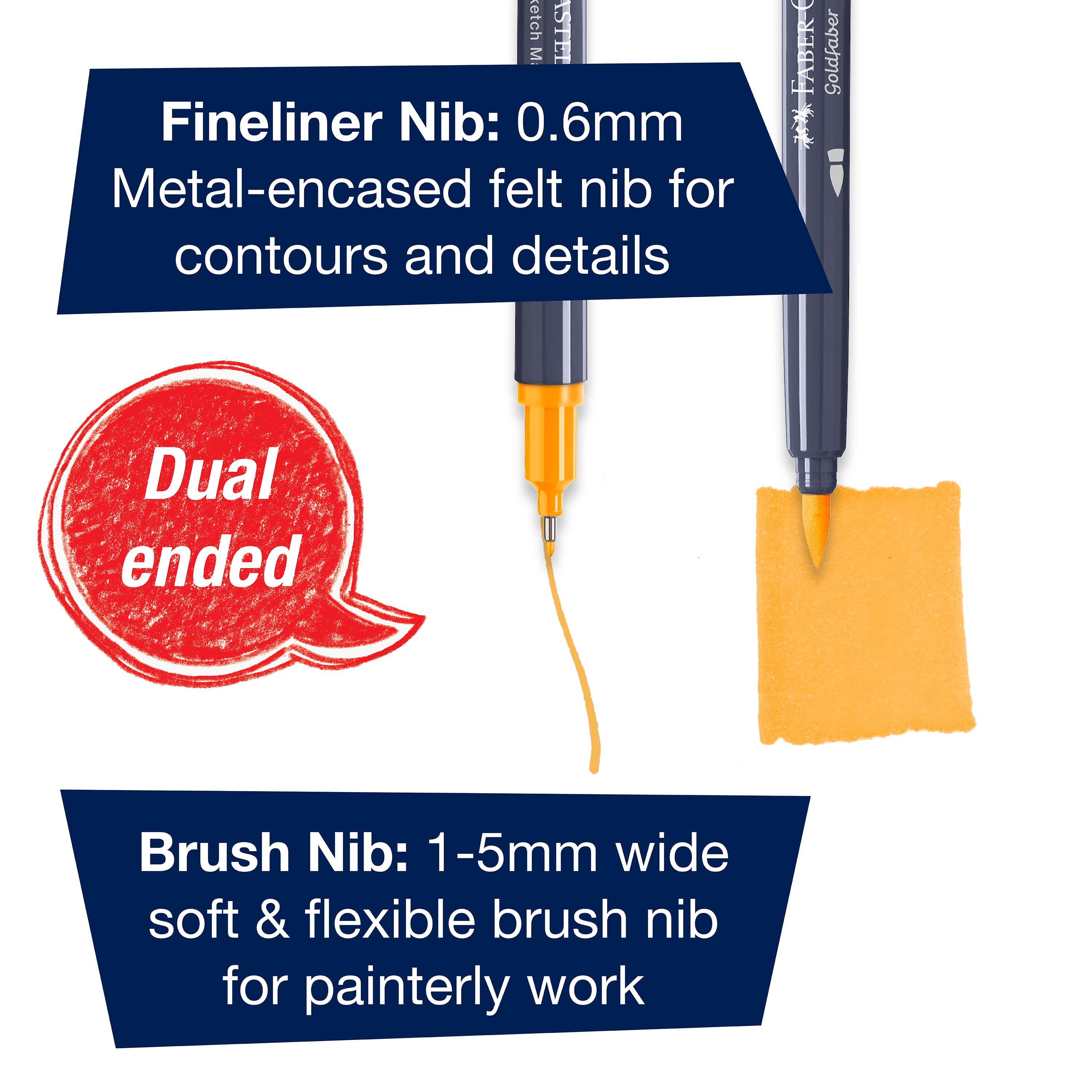 Faber-Castell® Goldfaber 12 Color Dual Tip Sketch Markers
