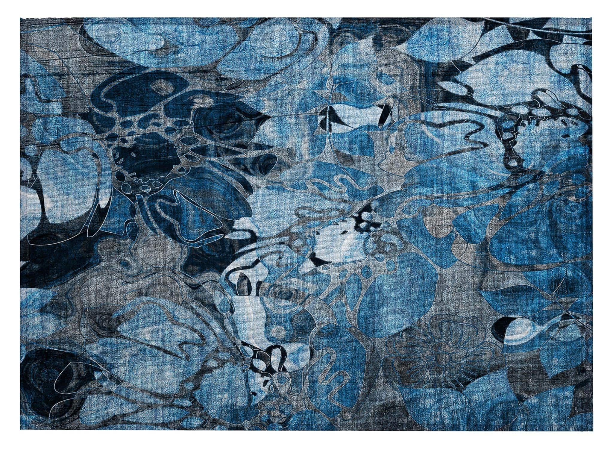 HomeRoots 20" x 30" Abstract Stain Resistant Indoor/Outdoor Area Rug
