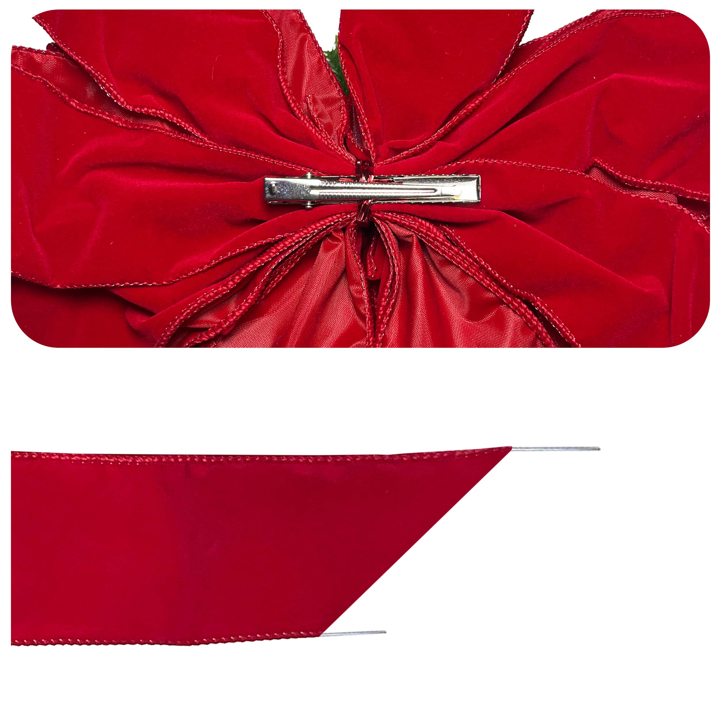 21" Red Velvet with Pinecone Tree Topper Bow by Celebrate It®