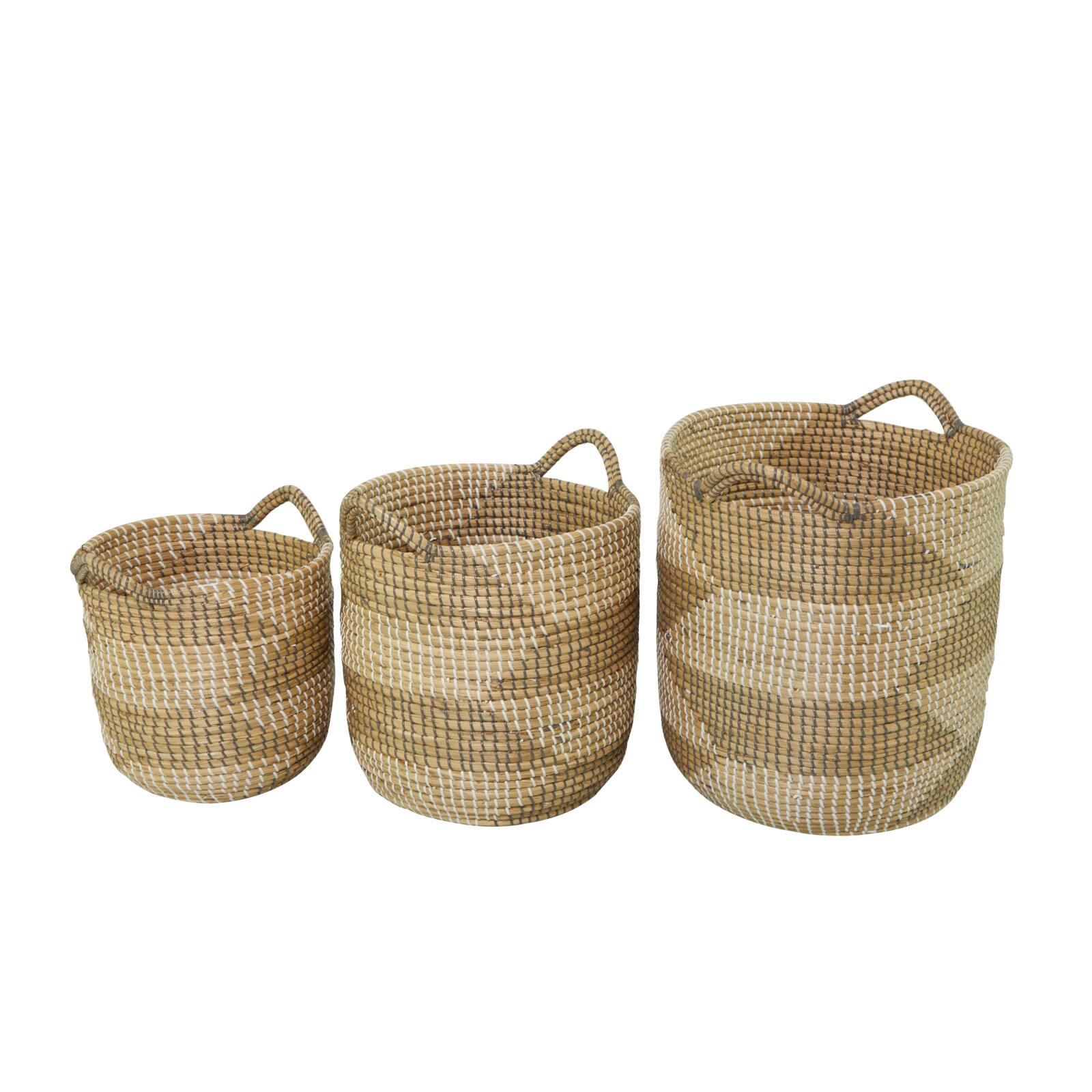 Brown Seagrass Bohemian Storage Baskets, 3ct.