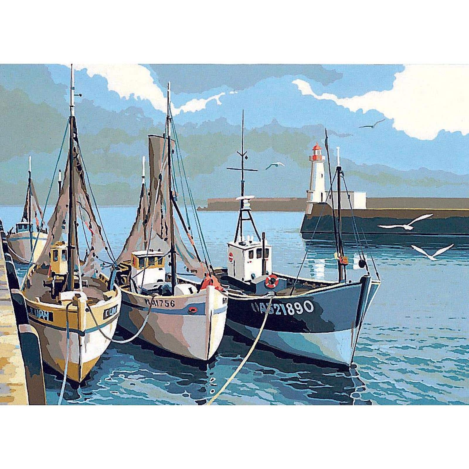 Gobelin The Trawlers Printed Tapestry Needlepoint Canvas