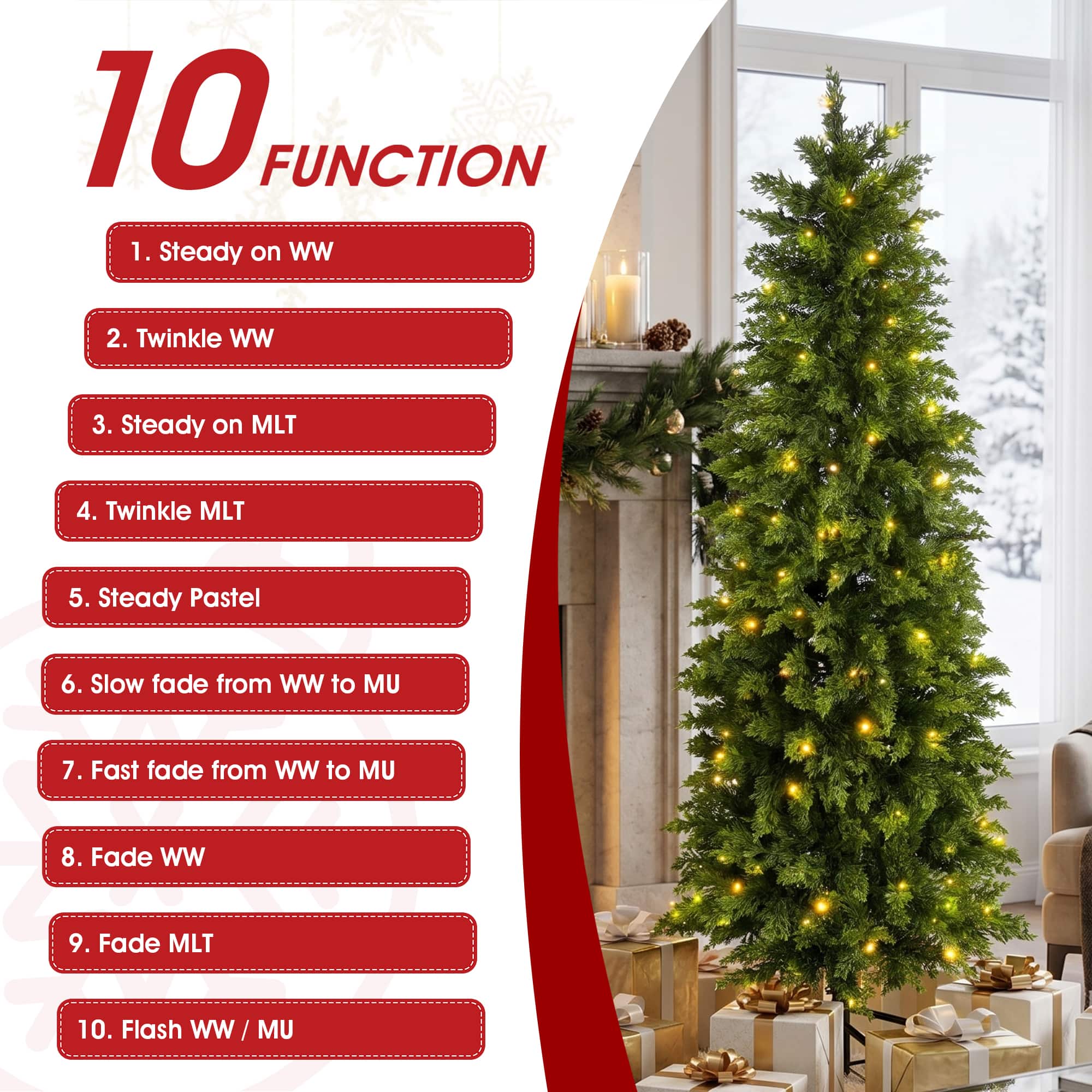 Glitzhome® 5ft. Pre-Lit Cypress Christmas Tree, Twinkling Lights