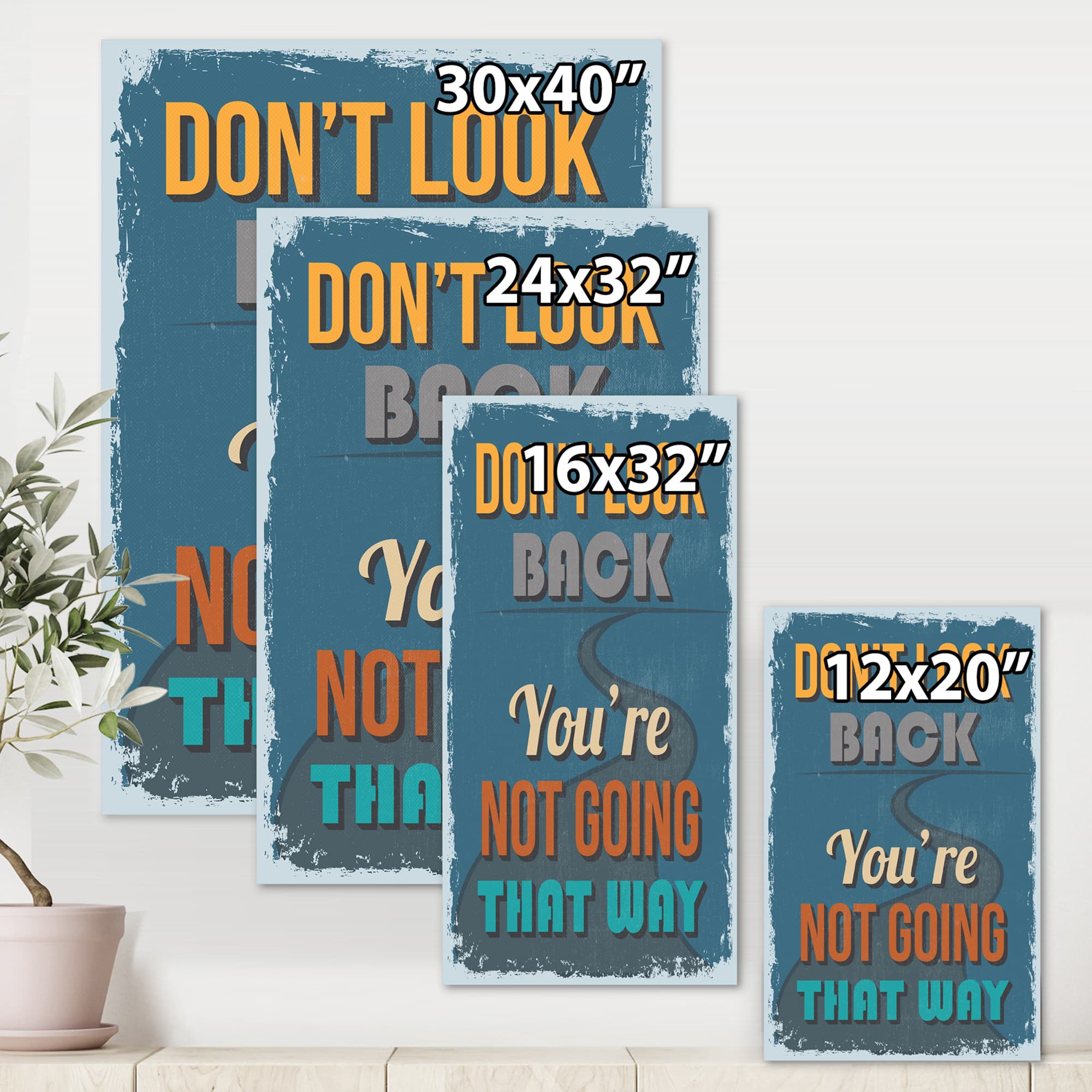Designart - Don't Look Back You're Not Going That Way - Traditional Canvas Wall Art Print