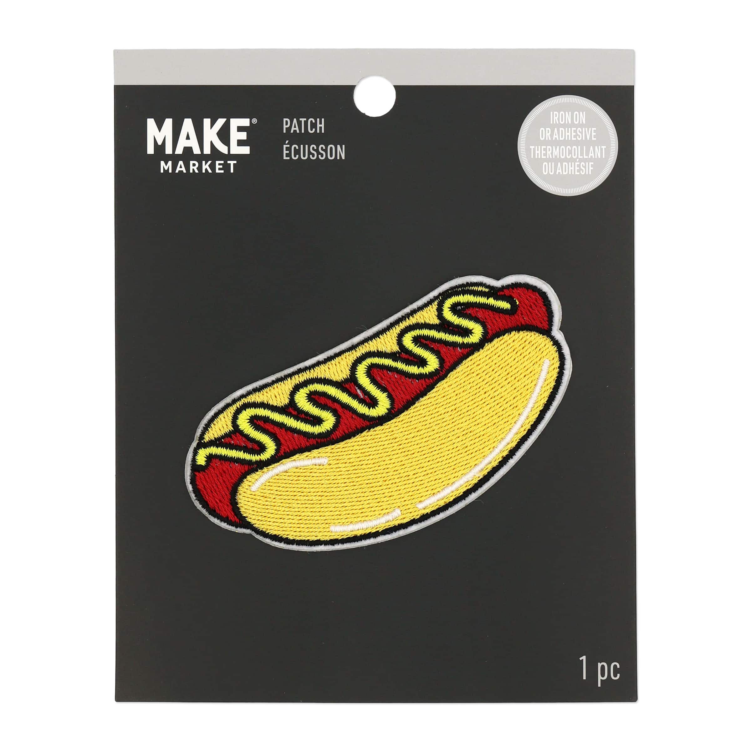 Hot Dog Embroidered Iron-On & Adhesive Patch by Make Market®