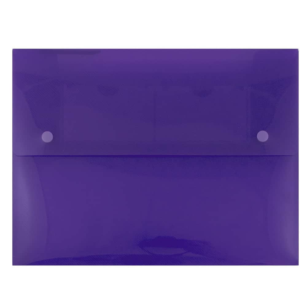 JAM Paper 9.5" x 12.5" Plastic Portfolio with Two Button Snap Closure