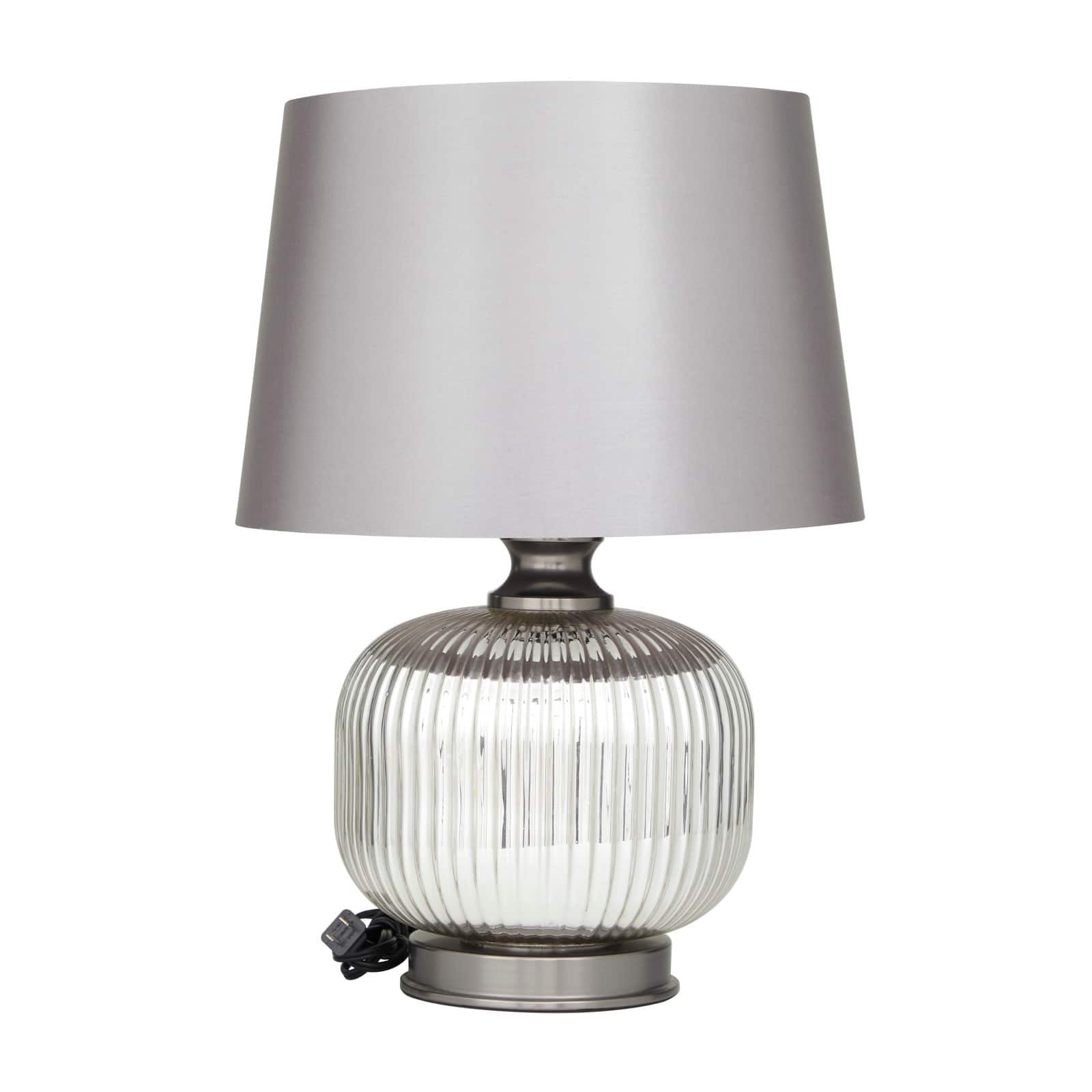 Grey Glass Modern Accent Lamp, 15" x 15" x 21"