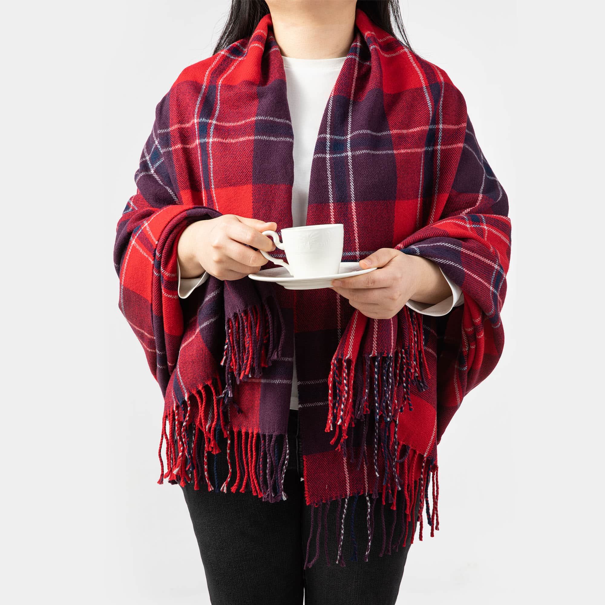 Glitzhome® 60" Plaid Woven Acrylic Throw