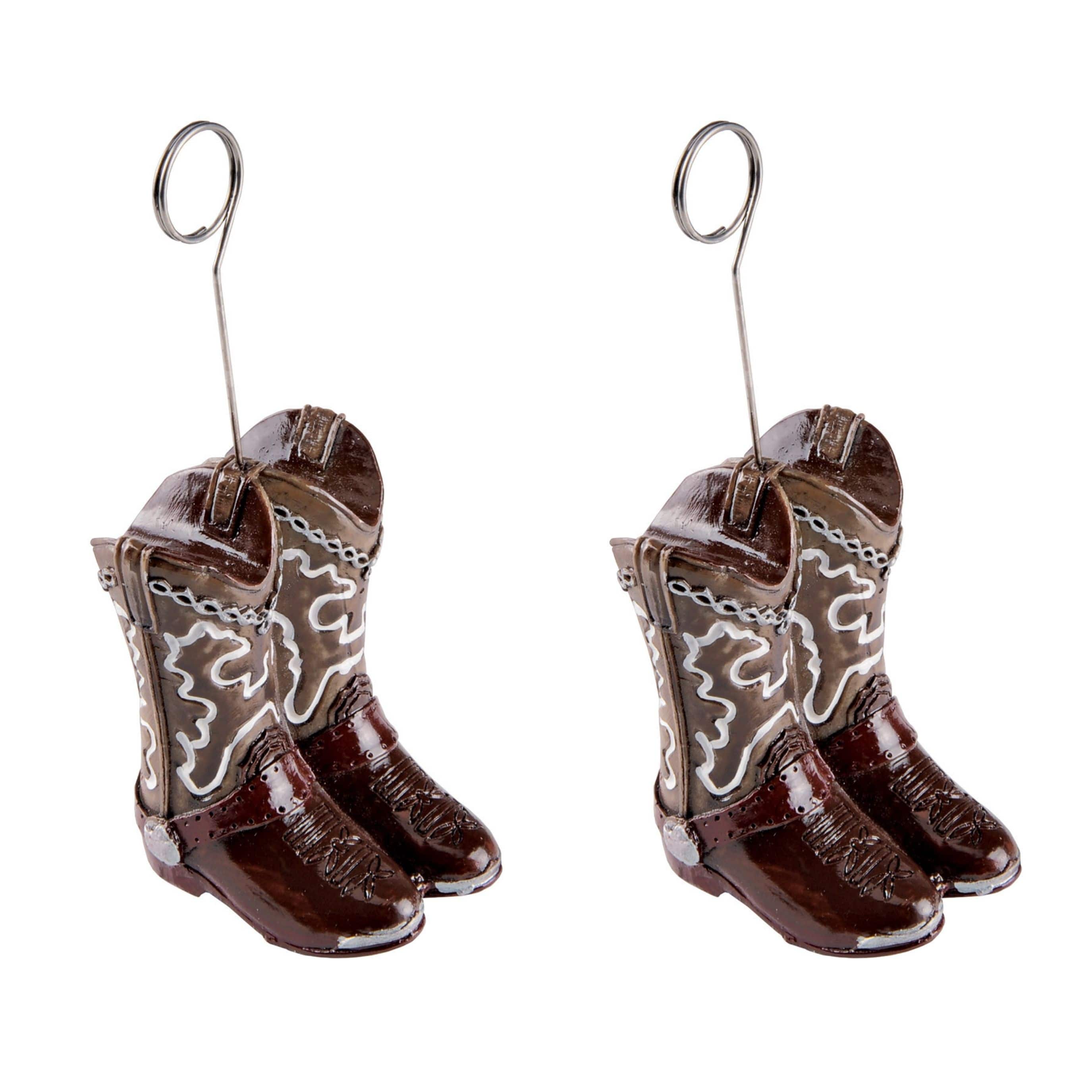 Beistle 6oz. Brown Cowboy Boots Photo & Balloon Holders, 2ct.