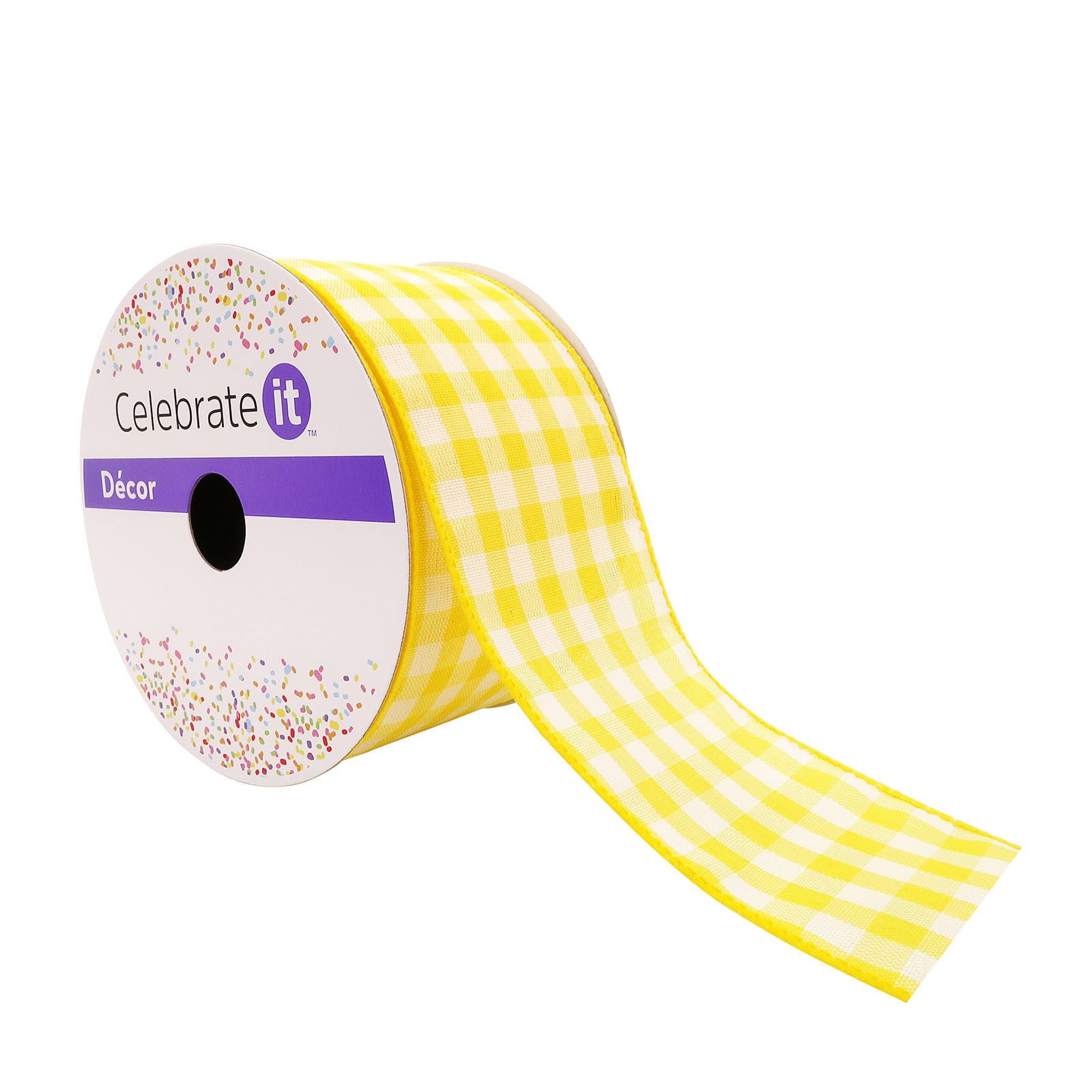 2.5" x 25ft. Wired Gingham Ribbon by Celebrate It