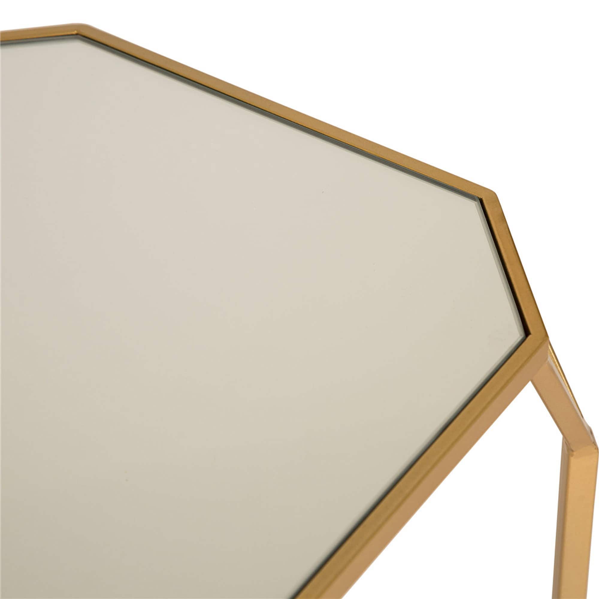 Glitzhome® Gold Metal Square Accent Table with Glass Top Set
