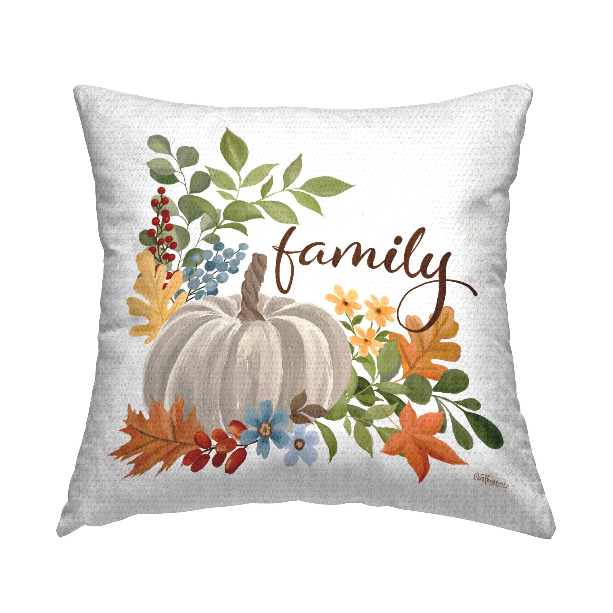 Stupell Industries Autumnal Family Pumpkin Outdoor Printed Pillow
