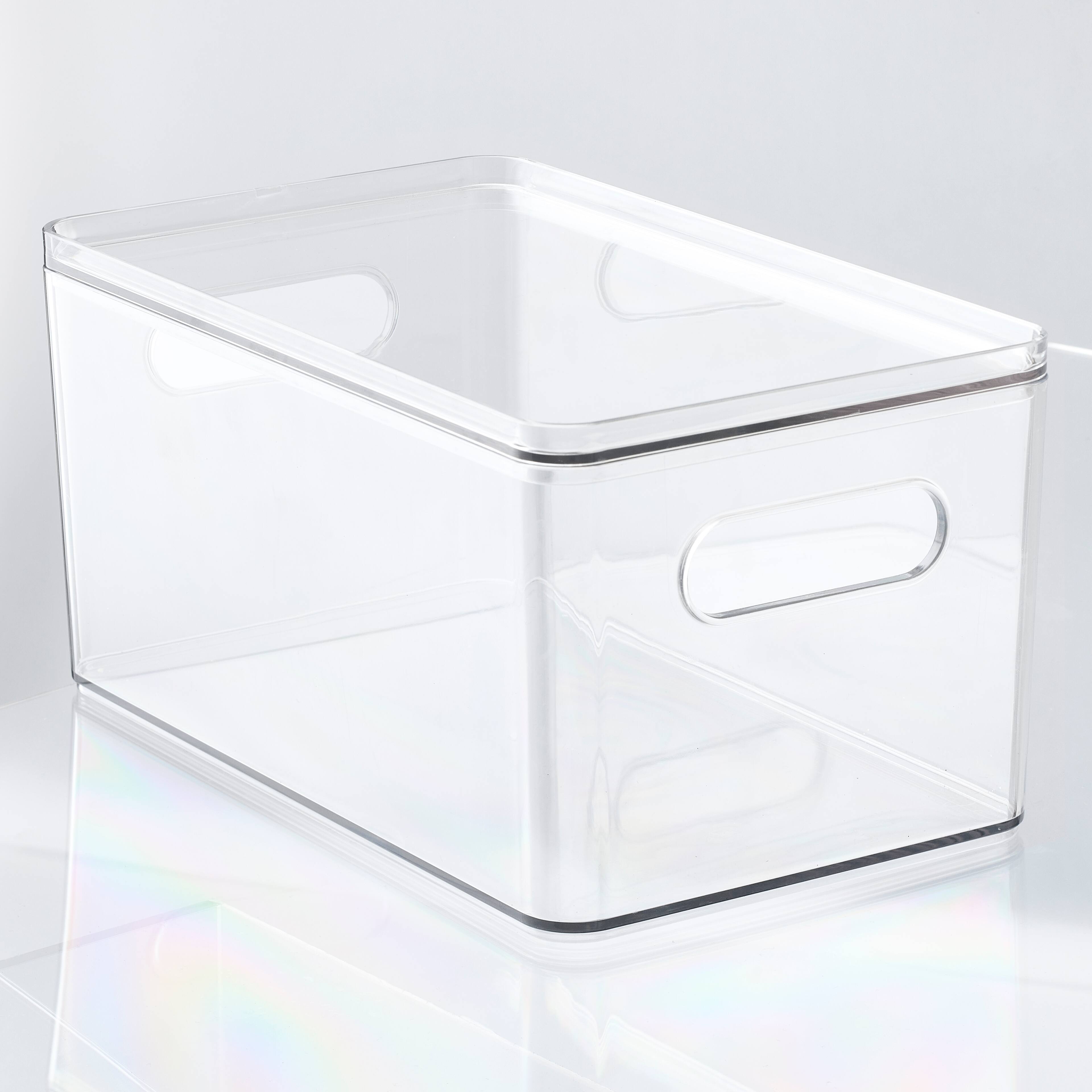 4 Pack: Small Clear Stacking Plastic Bin with Lid by Simply Tidy®