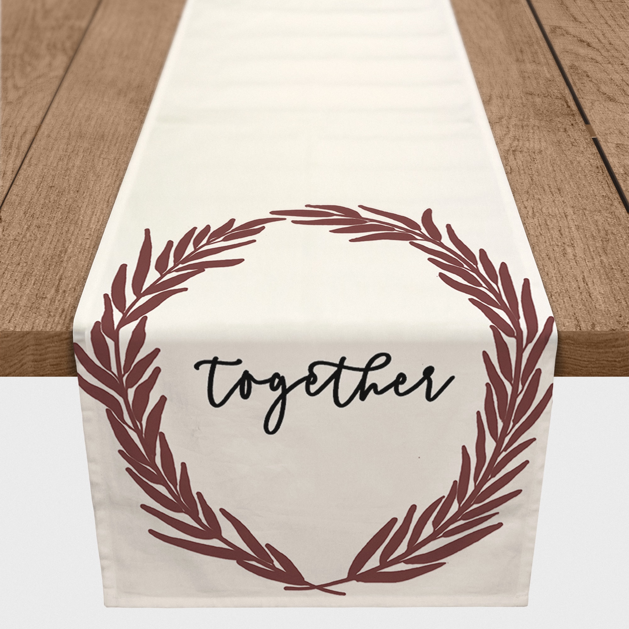 72" Wreath Together Poly Twill Table Runner