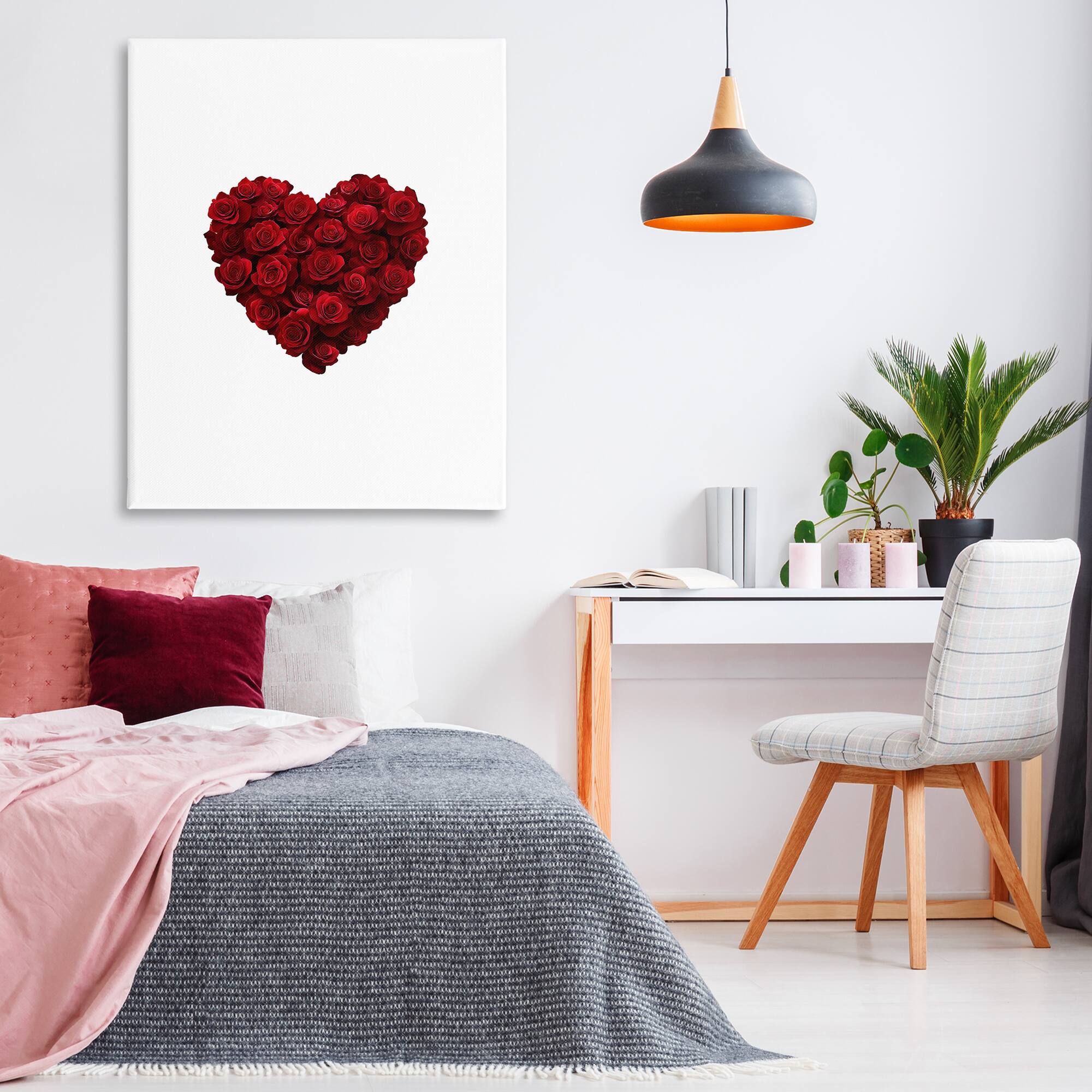 Stupell Industries Heart of Roses Bouquet Canvas Wall Art