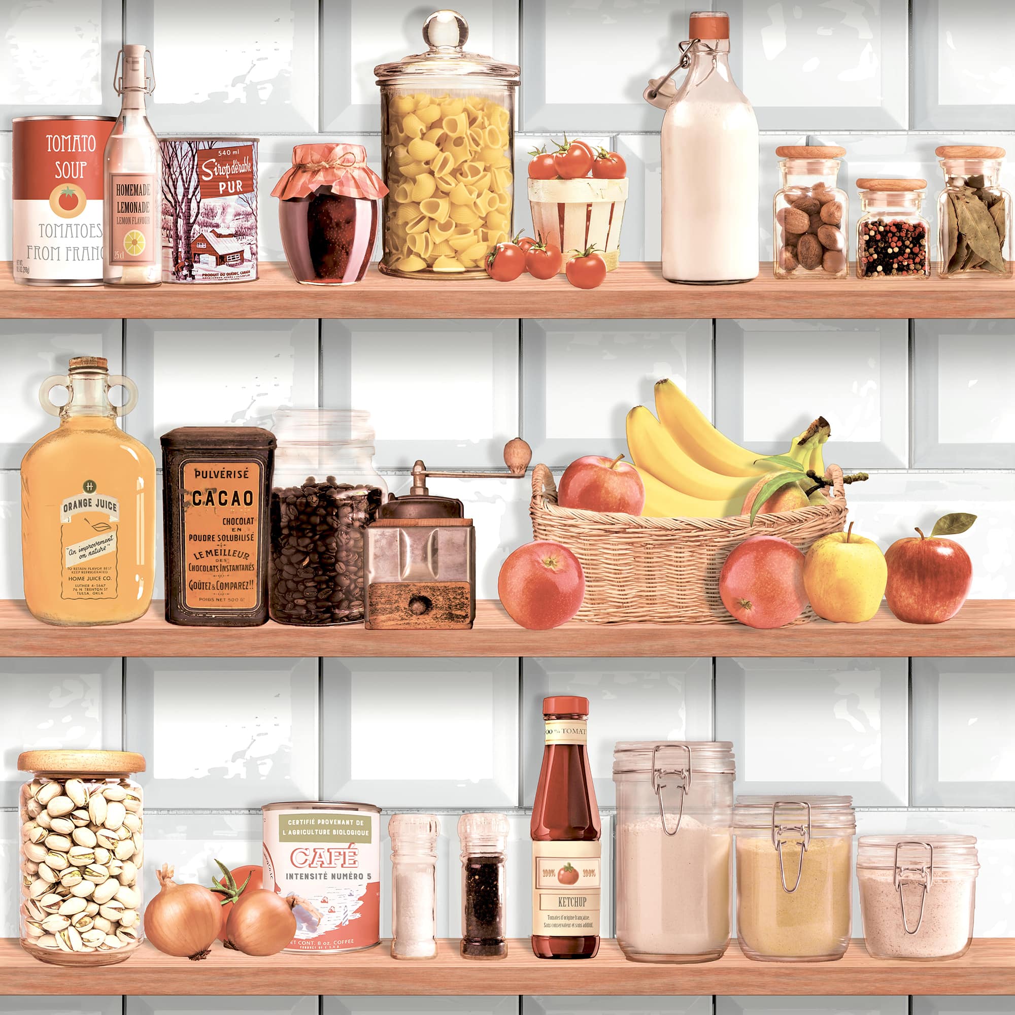 Designs Direct Kitchen Shelf Stories Wallpaper