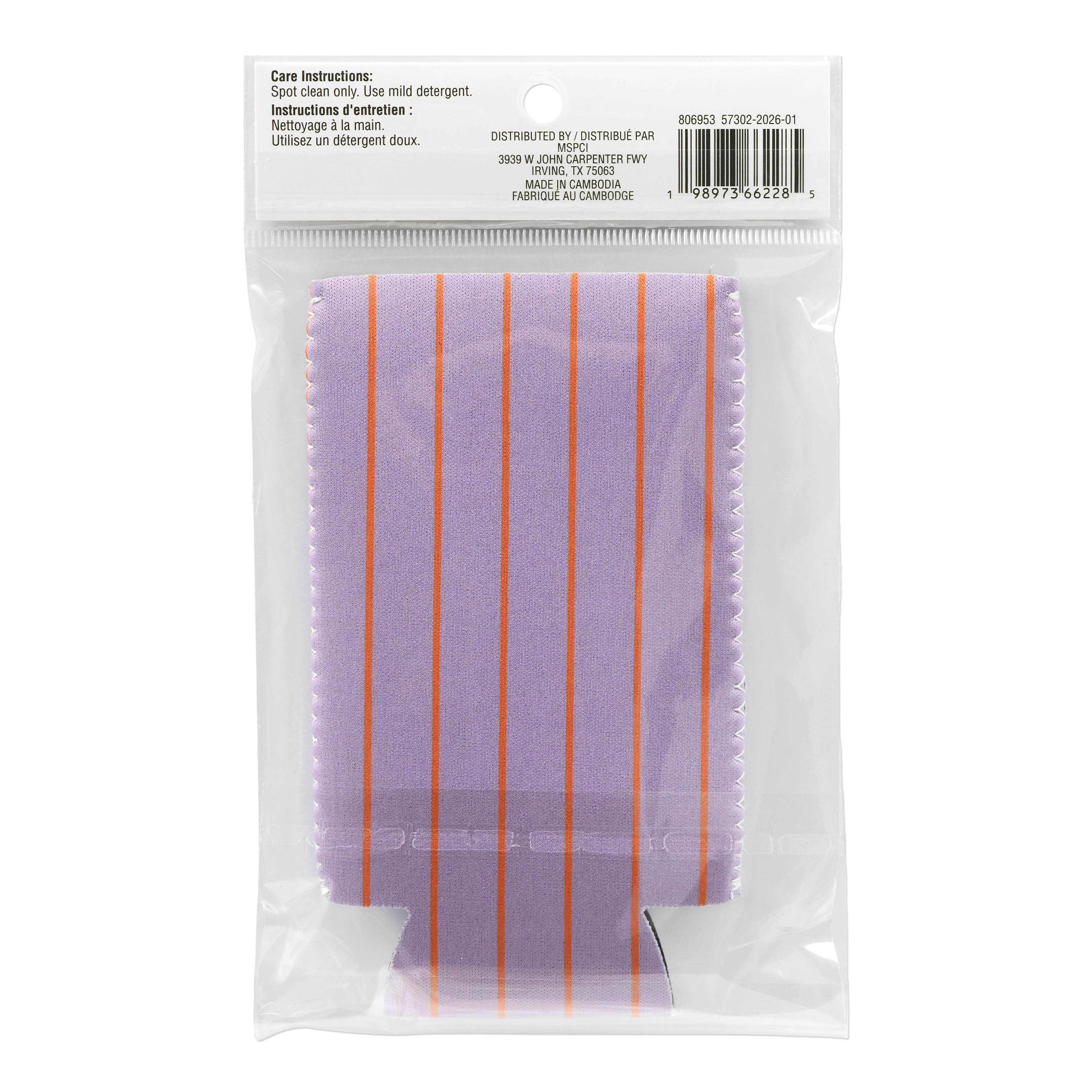 12oz. Slim Purple & Orange Stripe Drink Sleeve by Fab Finds