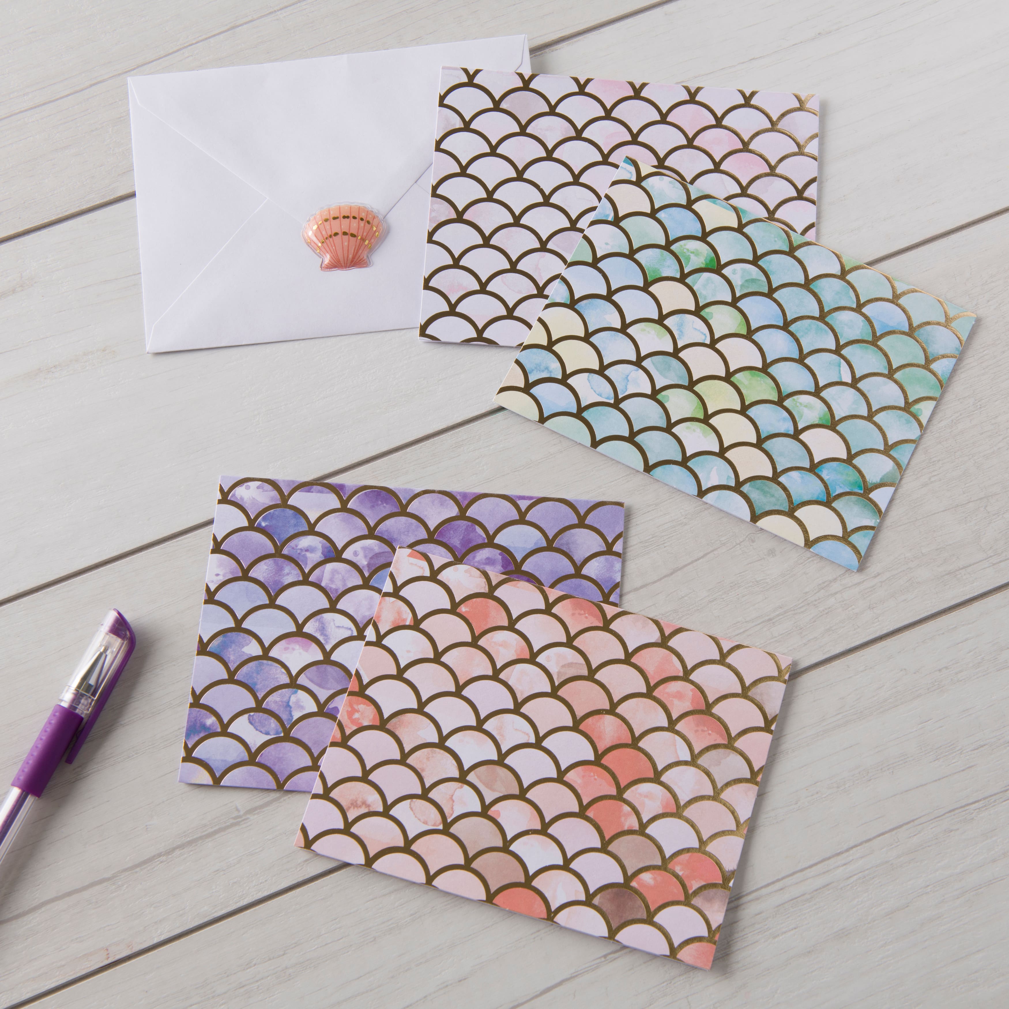 Assorted Mermaid Coast Cards & Envelopes by Recollections™, 4.25" x 5.5"