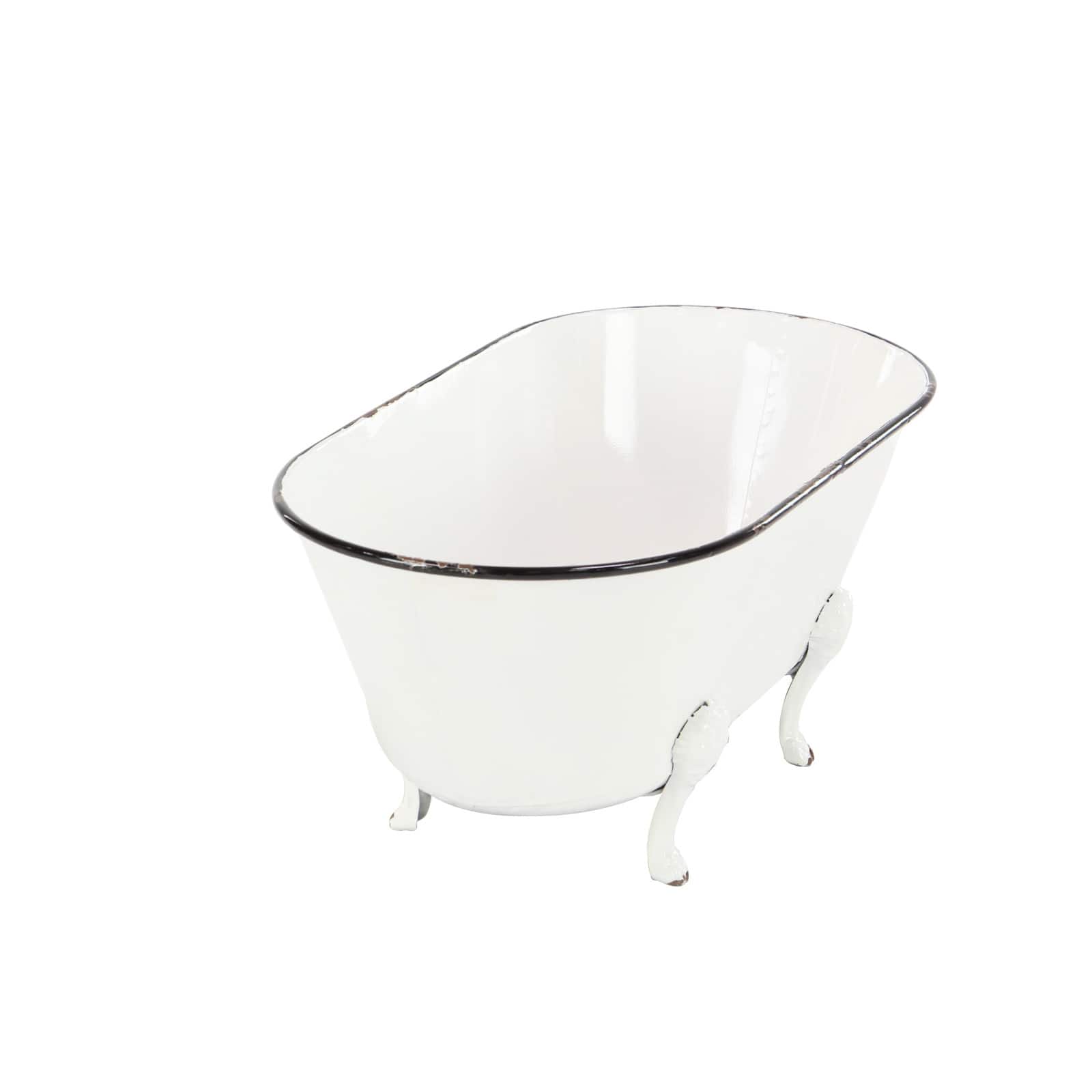 20" White Metal Farmhouse Planter
