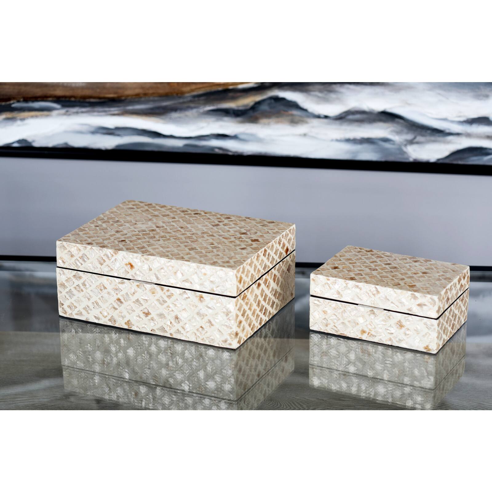 Beige Mother of Pearl Coastal Box Set