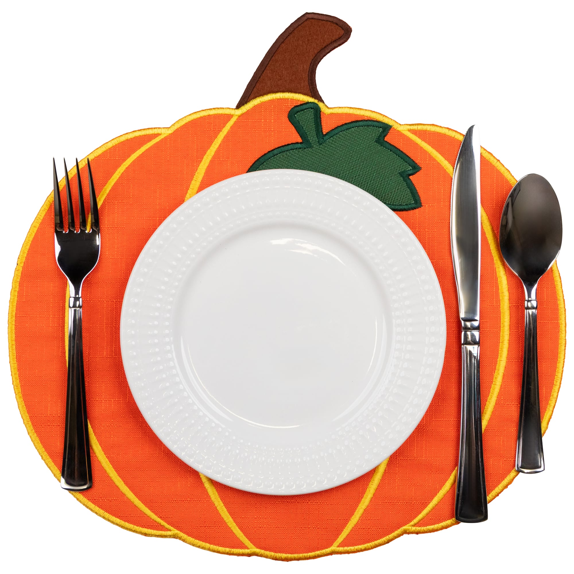 Northlight 13.25" Embroidered Pumpkin Fall Harvest Placemats, 4ct.