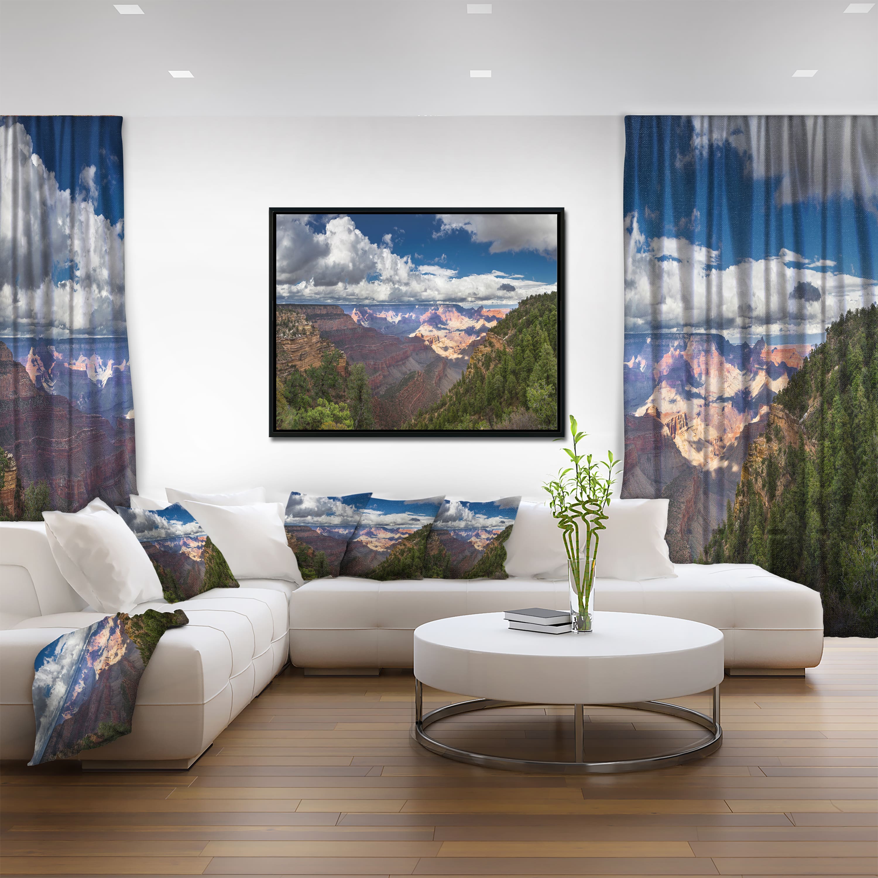 Designart - US Grand Canyon in Colorado River - Landscape Canvas Art Print in Black Frame