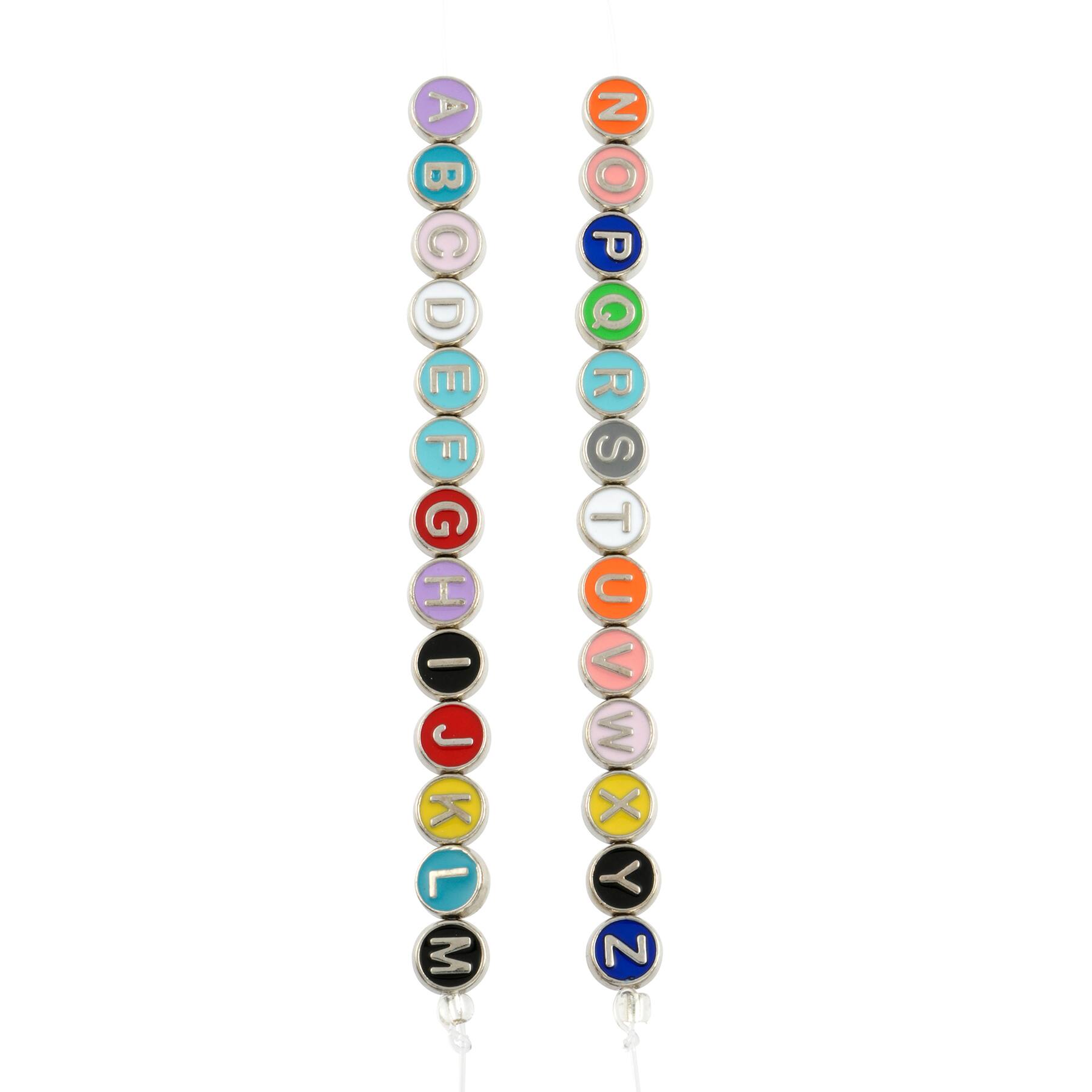 12 Packs: 26 ct. (312 total) Multicolor & Rhodium Alphabet Disc Beads, 8mm by Bead Landing™