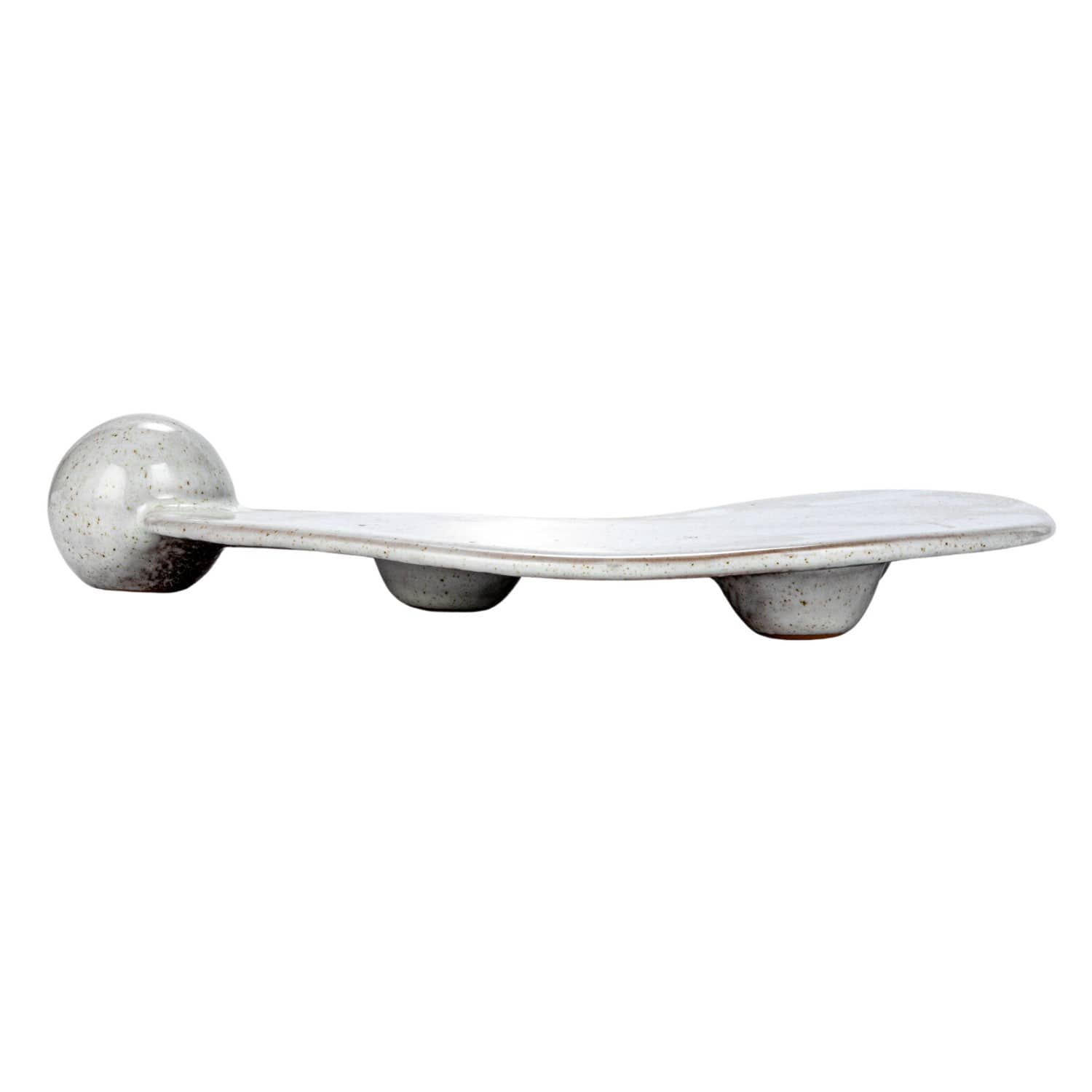 Hello Honey® 10.25" Cream Reactive Glaze Stoneware Tray with Ball