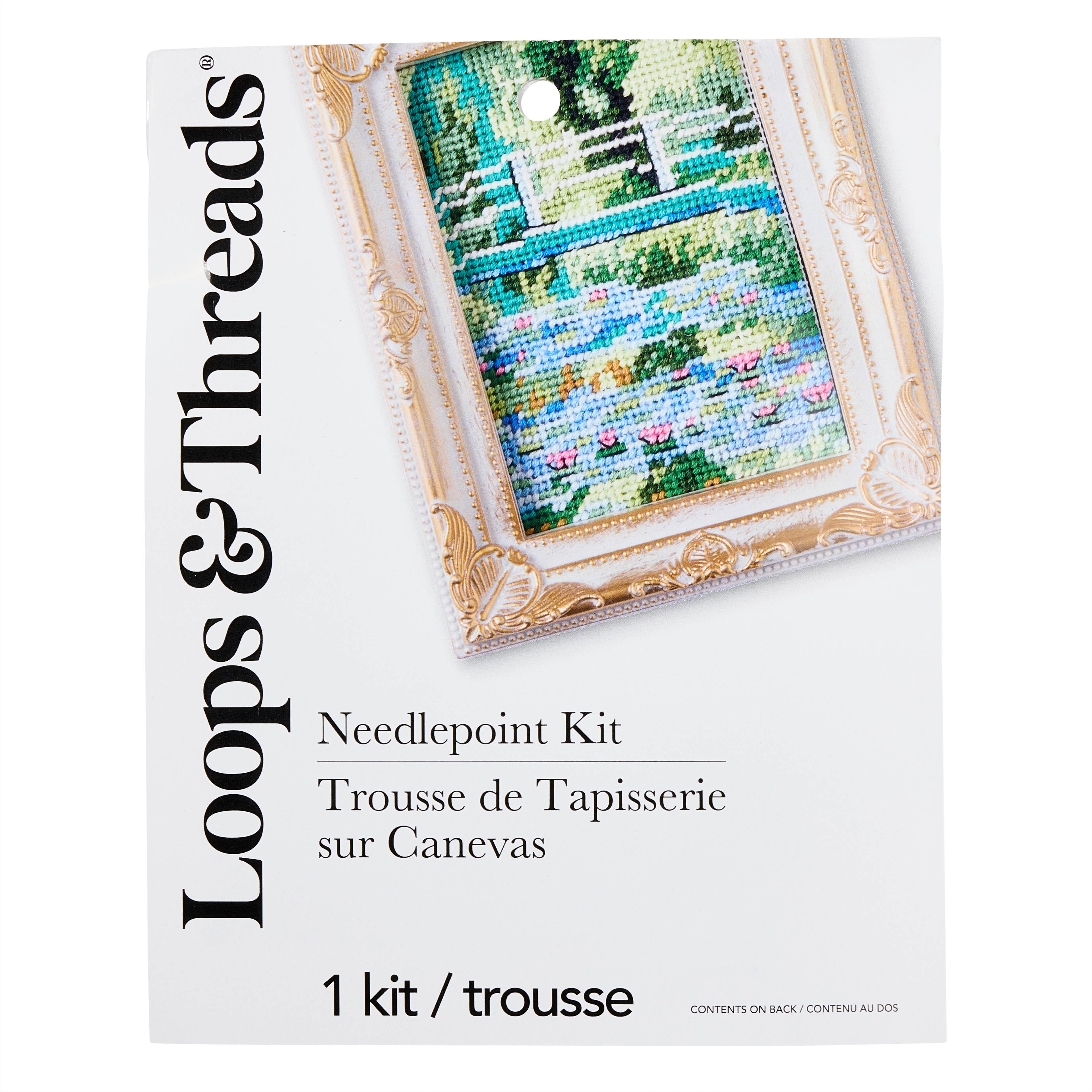 3" x 4" Water Lilies with Frame Needlepoint Kit by Loops & Threads®