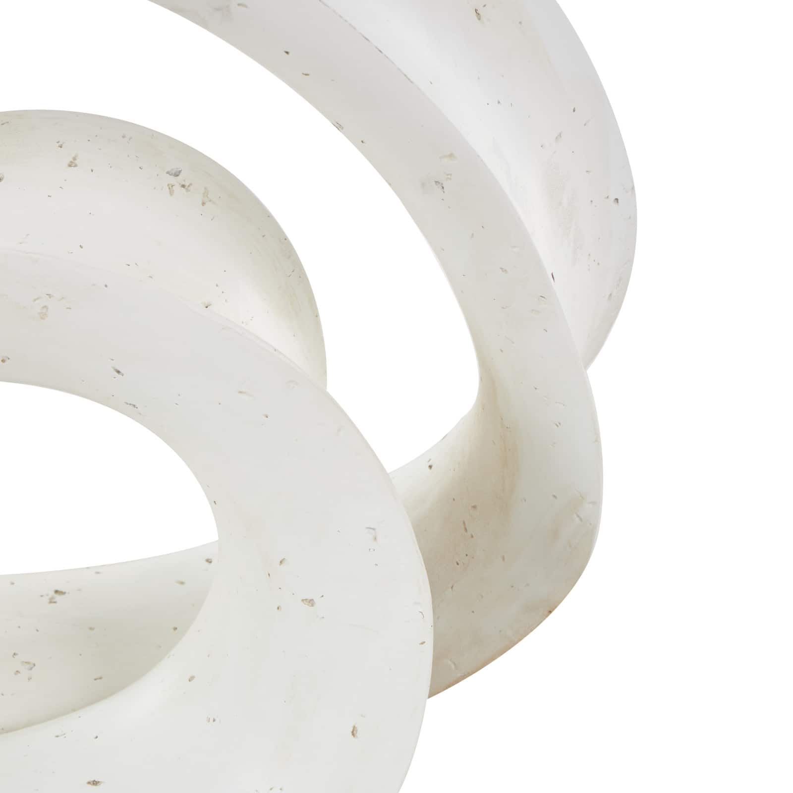 19.75" White Abstract Wavy Shaped Decorative Sculpture with Cutouts & Speckled Texturing