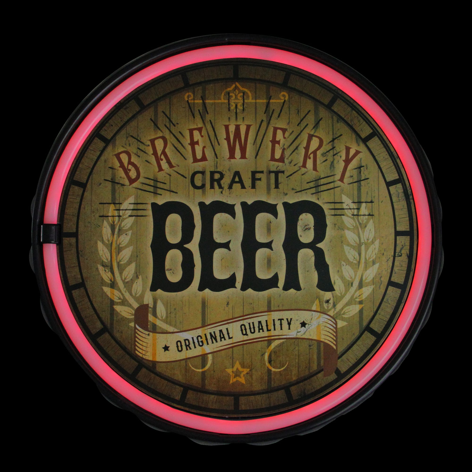 12.5" Neon LED Lighted Beer Bottle Cap Wall Sign