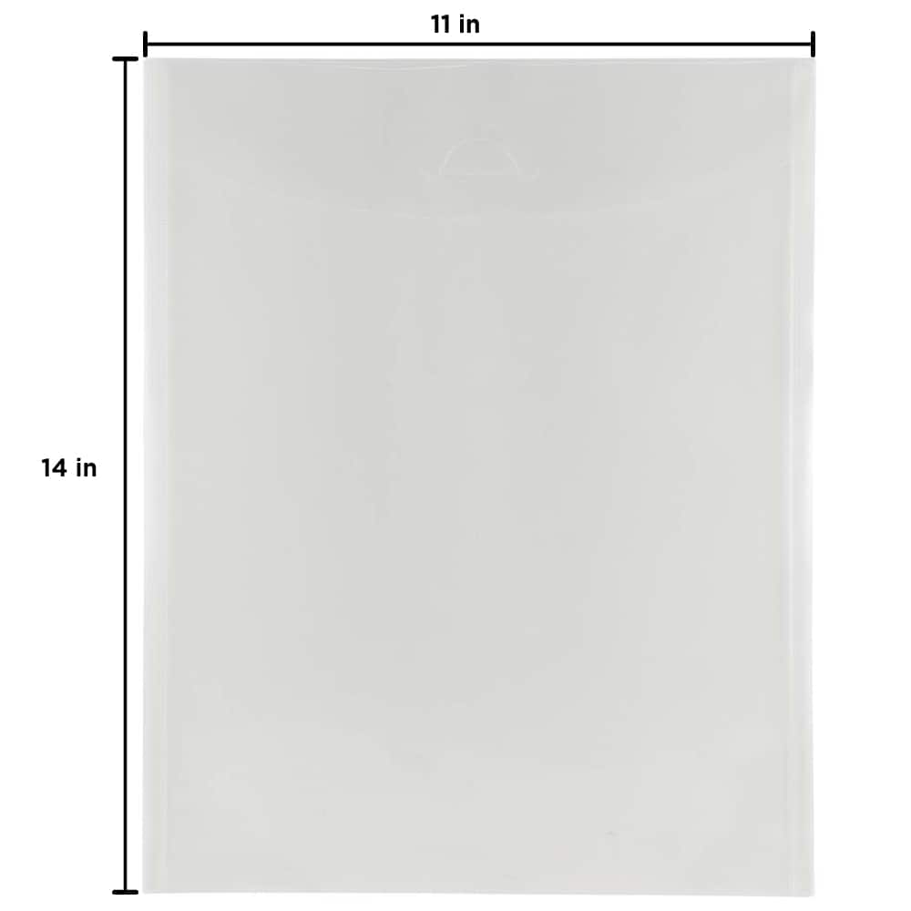 JAM Paper 11" x 14" Clear Plastic Tuck Flap Closure Envelopes, 12ct.