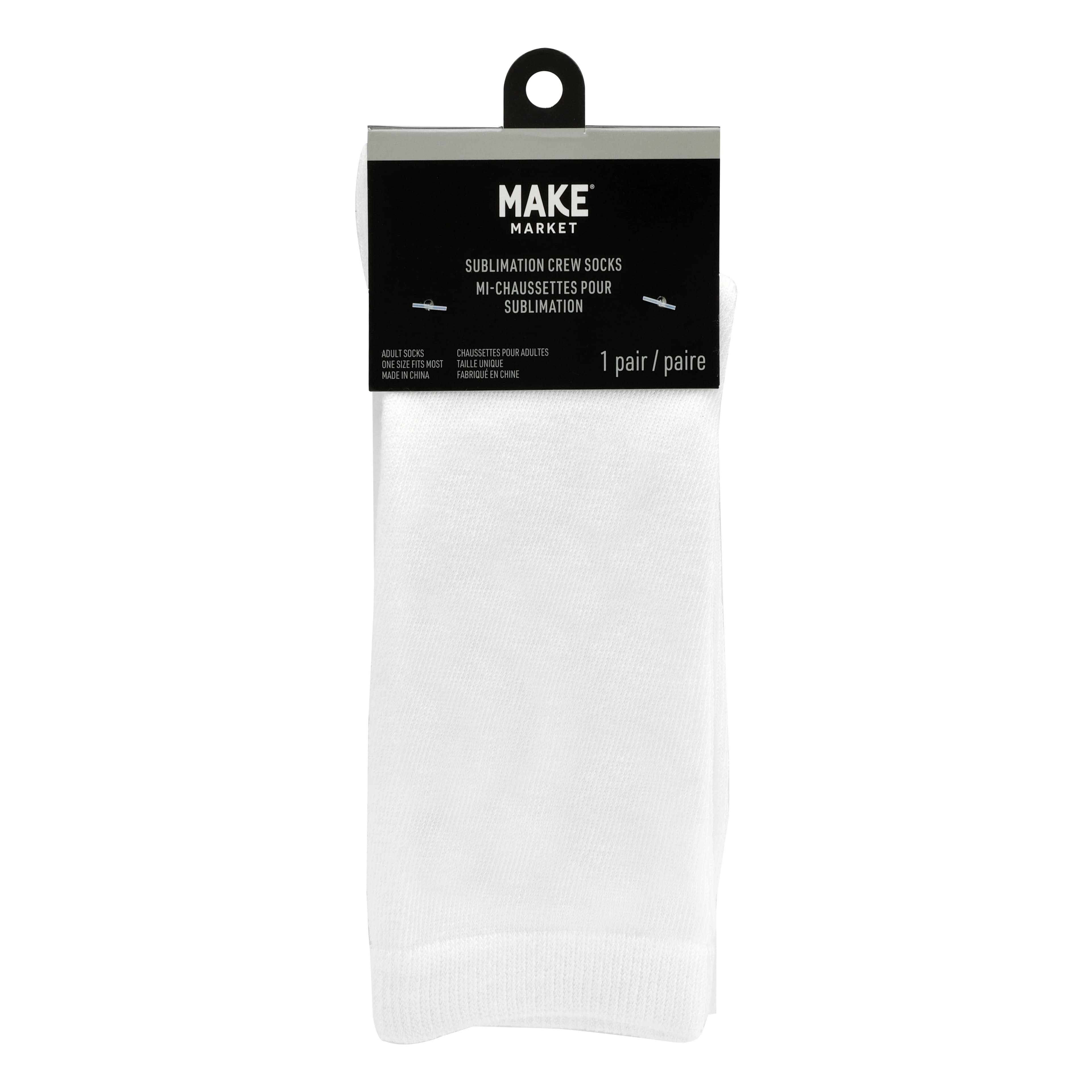 12 Pack: Sublimation Adult Crew Socks by Make Market®