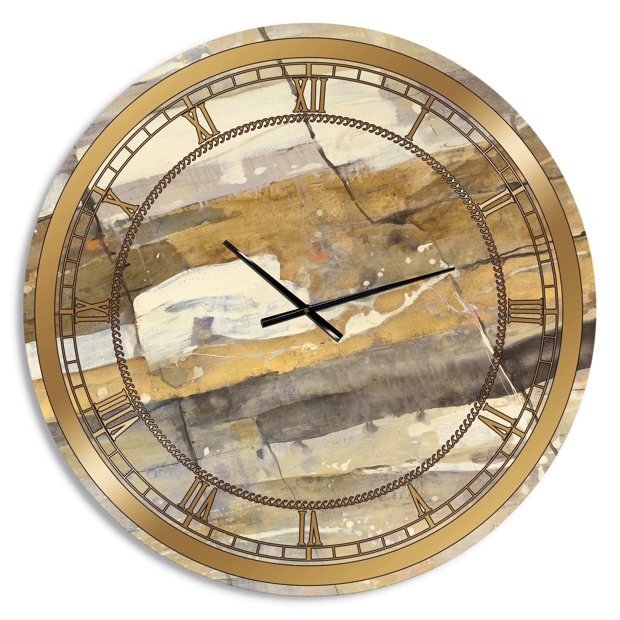Designart 'Fire And Ice Minerals V Glam Wall Clock