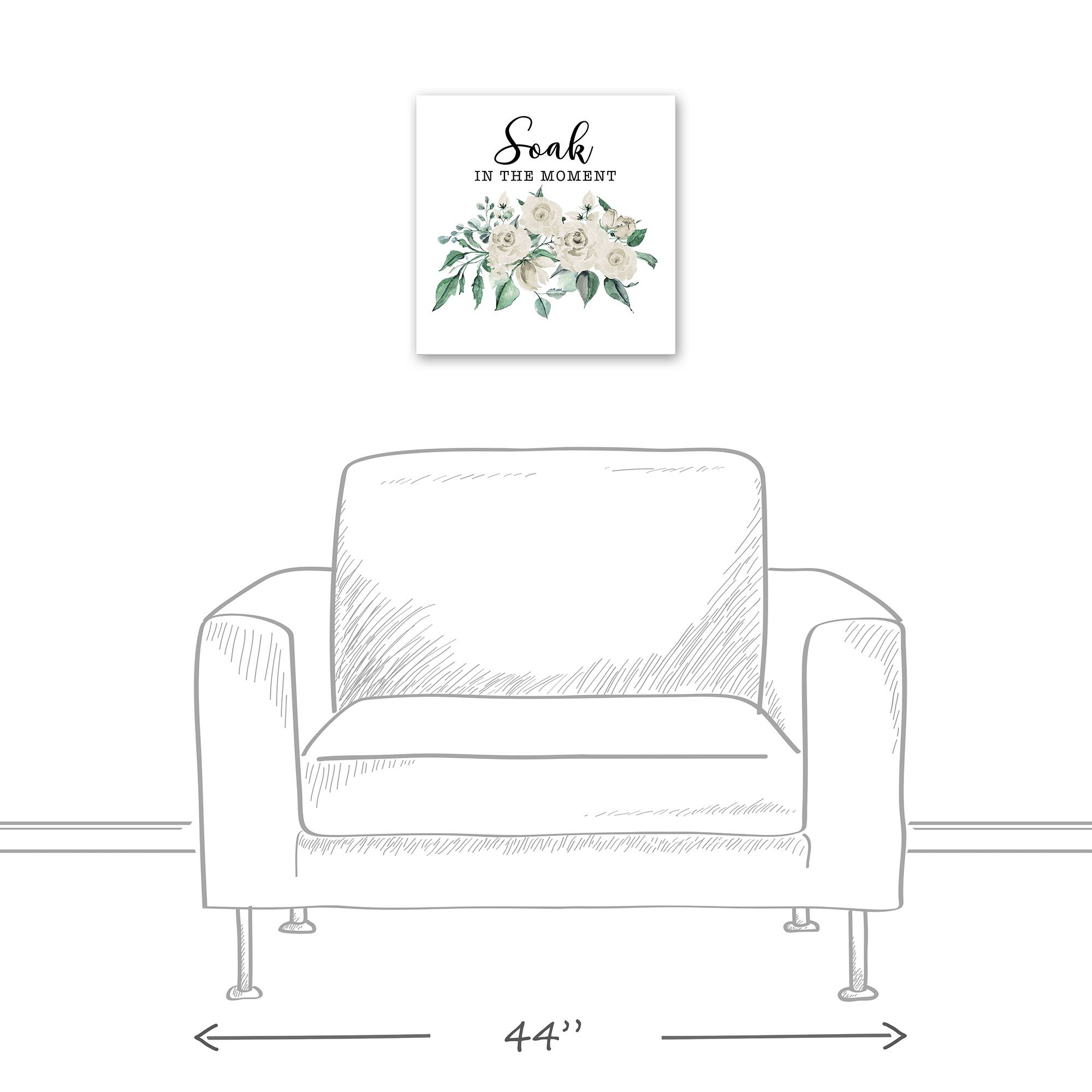 Soak In The Moment White 16" x 16" Canvas Wall Art