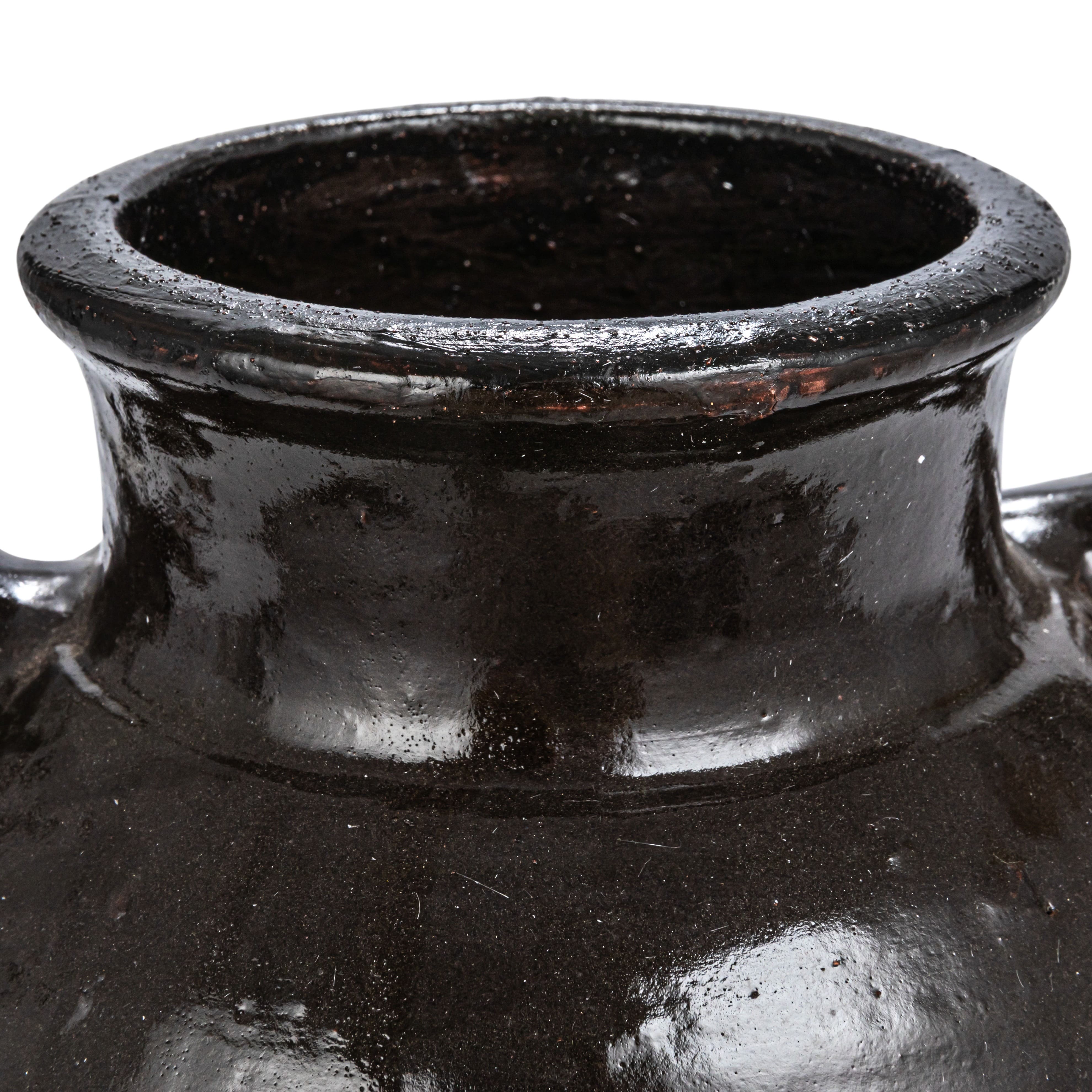 Hello Honey® 12" Black Decorative Clay Jar