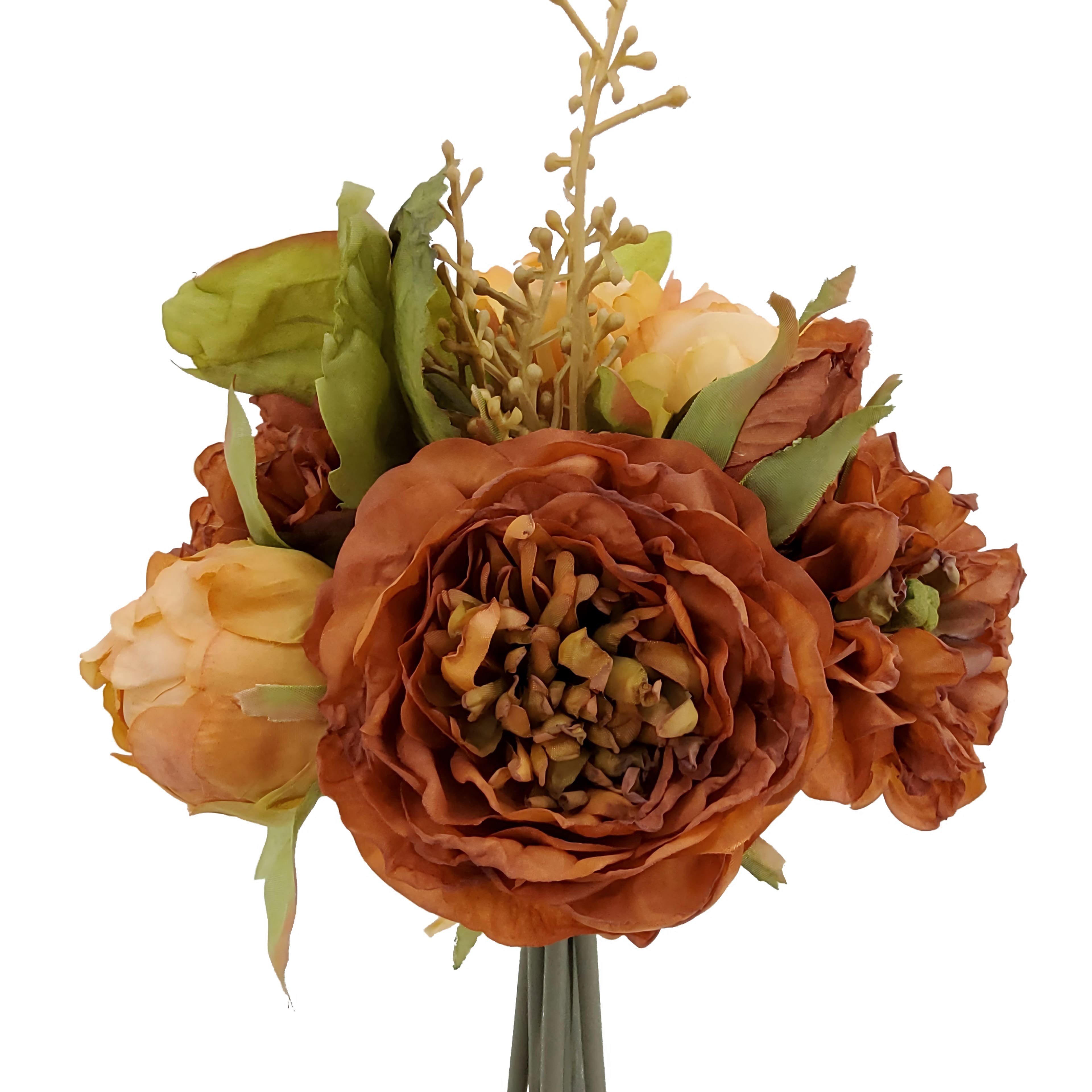 11.5" Orange Peony & Rose Mix Bouquet by Ashland®
