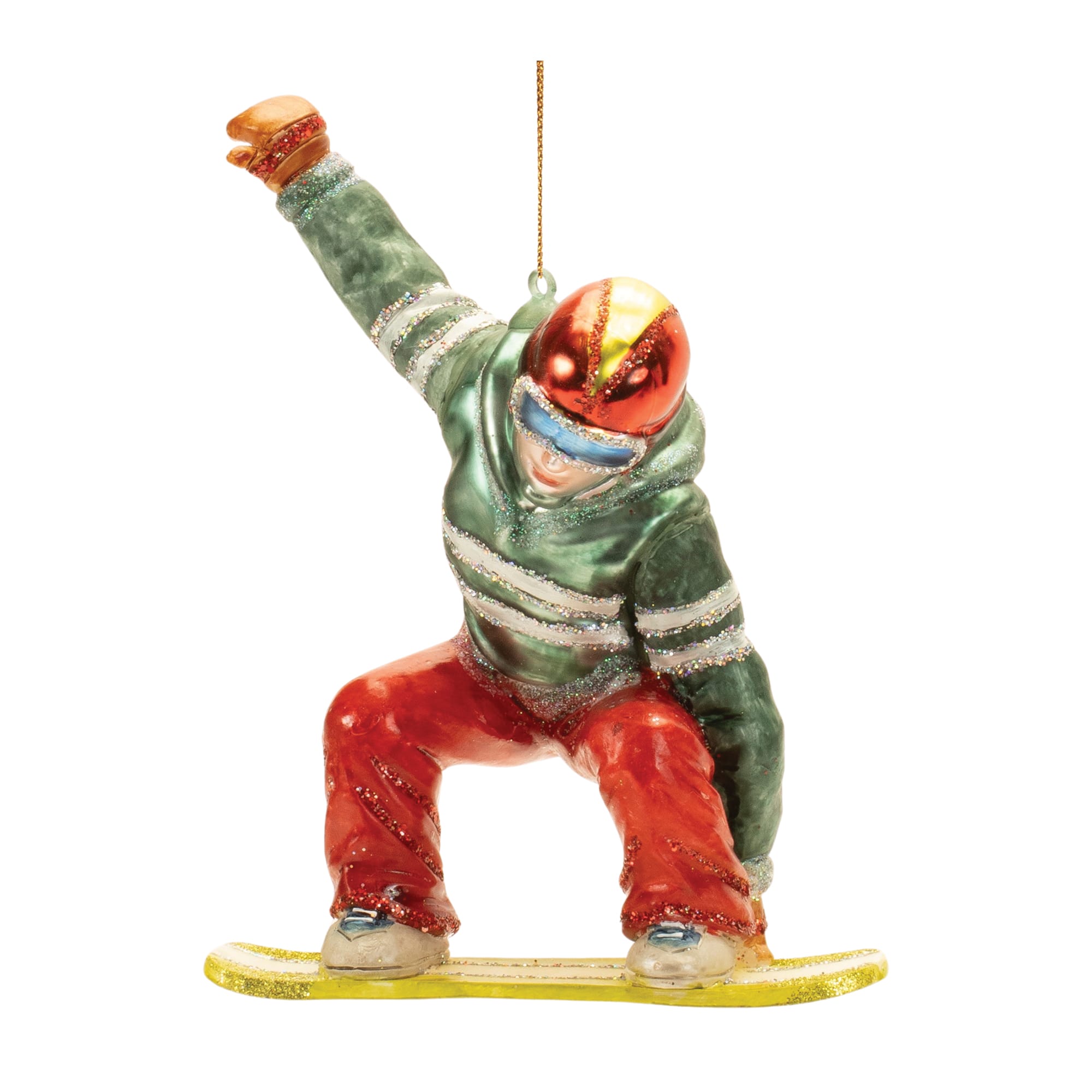 6" Glittered Glass Snowboarder Holiday Décor, 6ct.